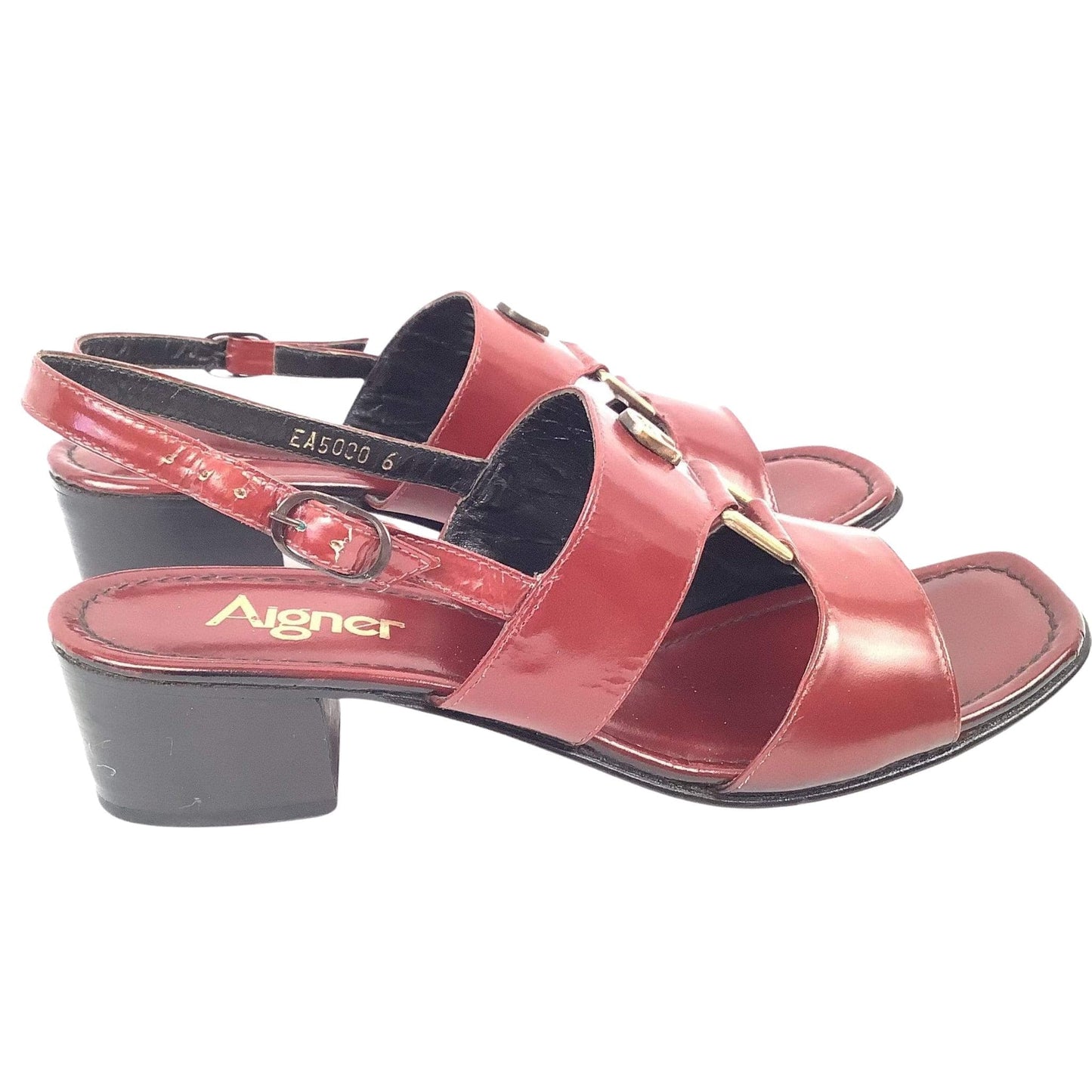 1980s Etienne Aigner Sandals 8 / Burgundy / Vintage 1980s