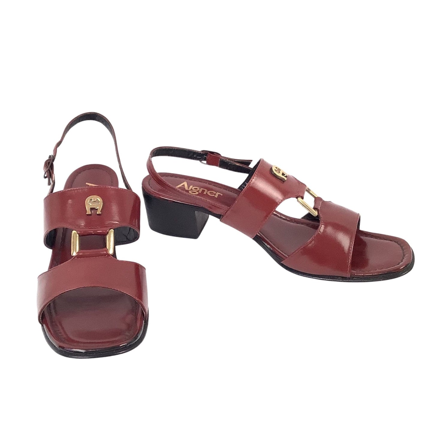 1980s Etienne Aigner Sandals 8 / Burgundy / Vintage 1980s