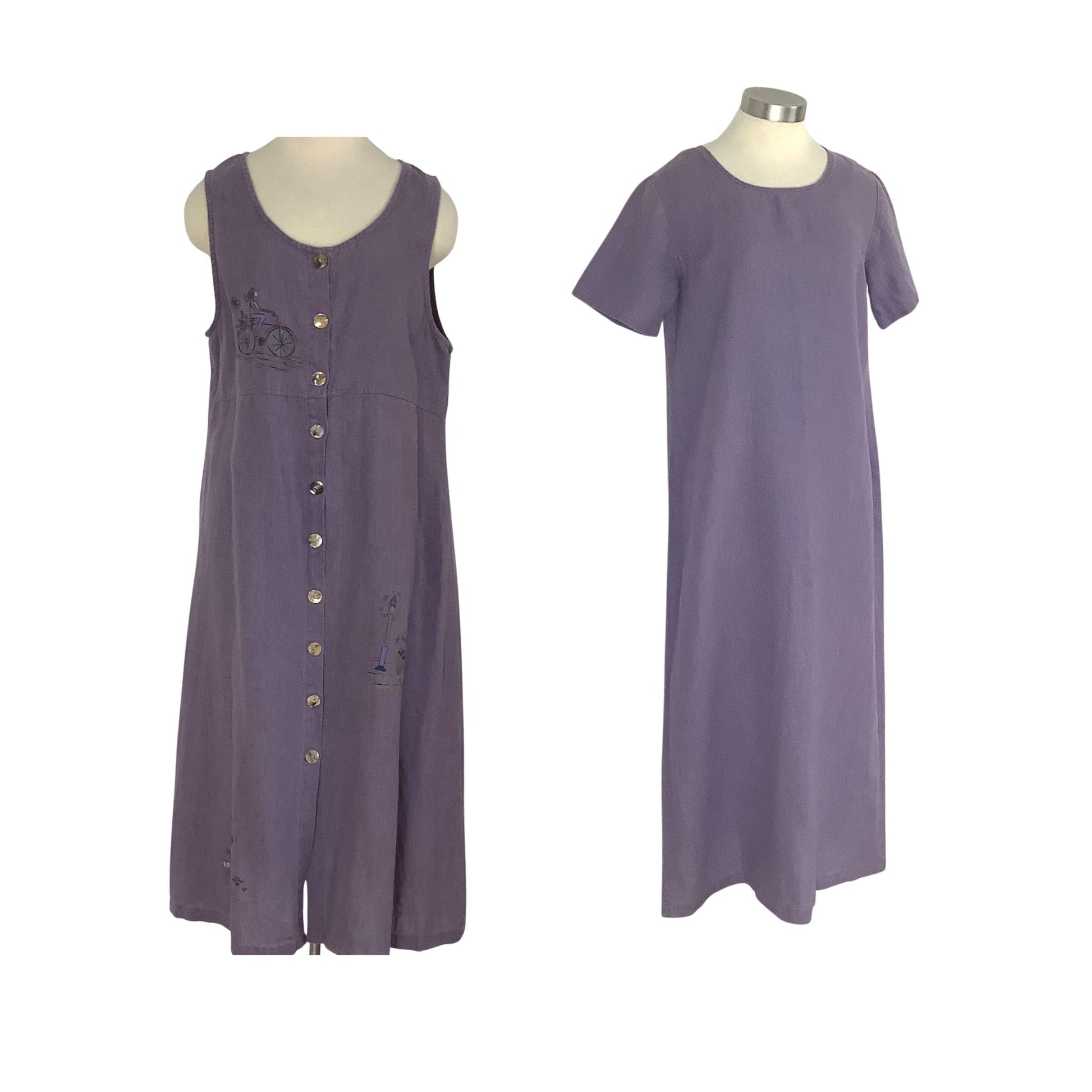1980s Linen Outfit Medium / Purple / Vintage 1980s
