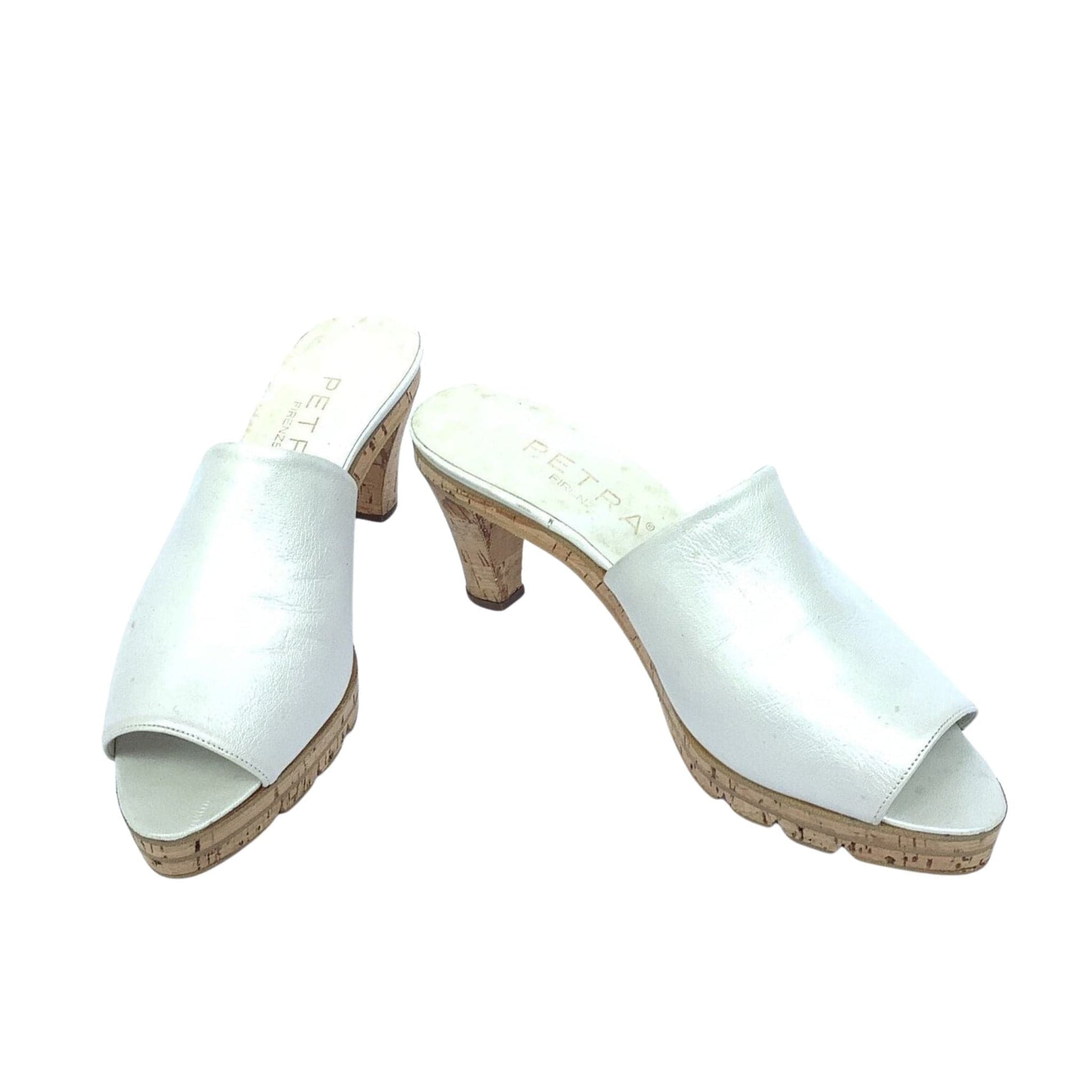 1980s Lug Sole Mules 6.5 / Beige / Vintage 1980s