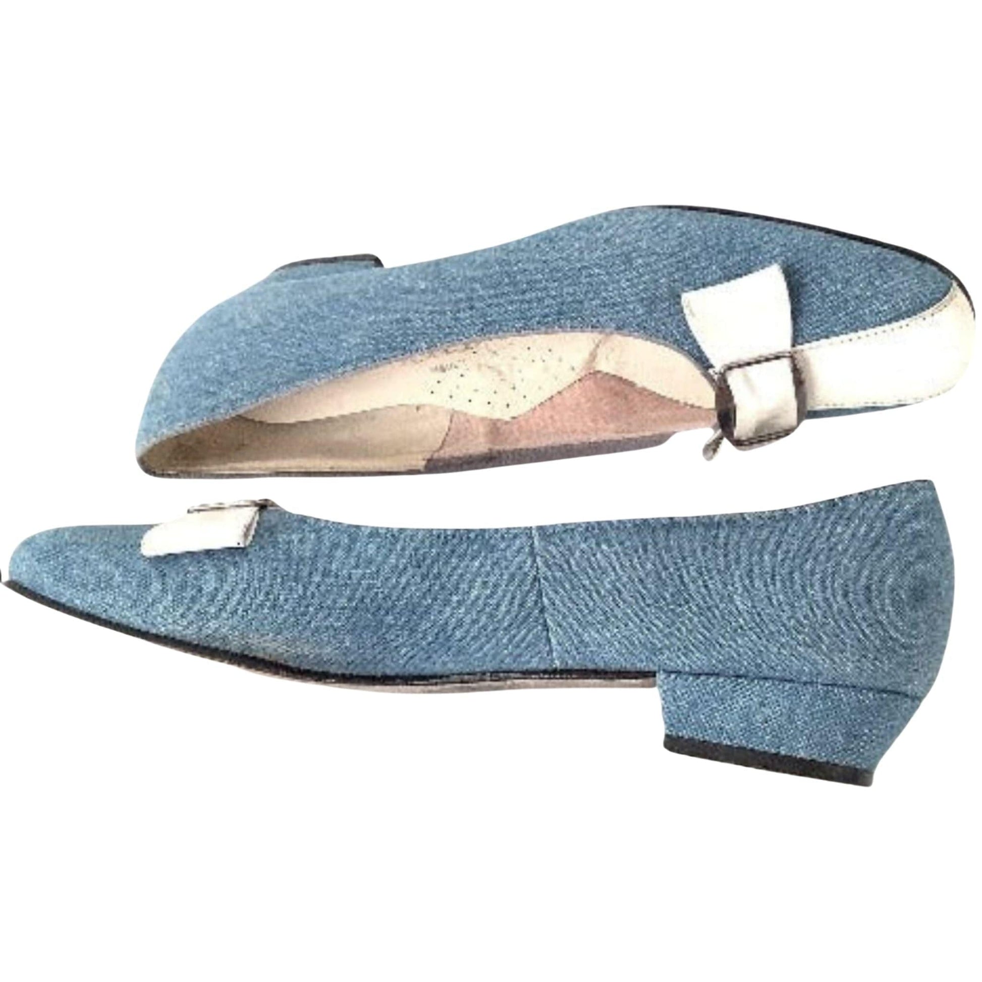 1980s Vintage Retro Flats 7.5 / Blue / Vintage 1980s