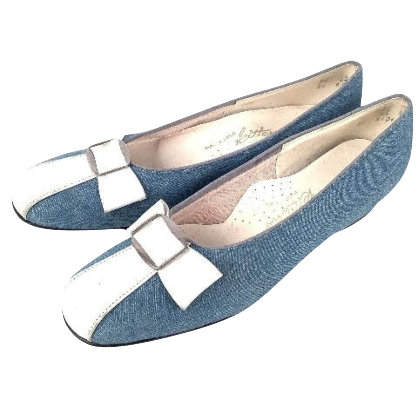 1980s Vintage Retro Flats 7.5 / Blue / Vintage 1980s