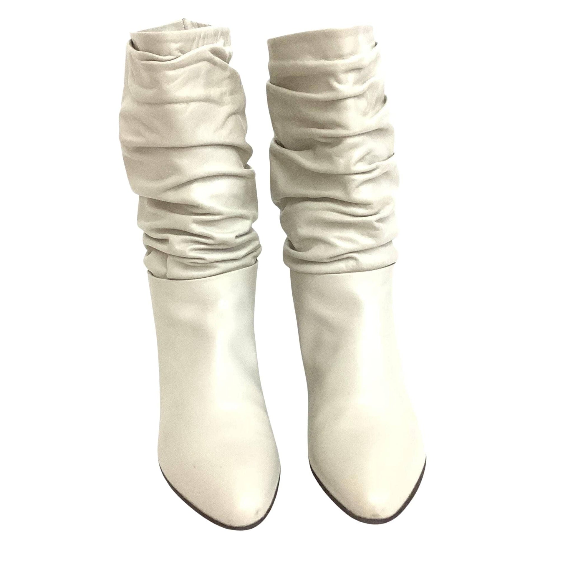 1980s White Slouch Boots 8.5 / White / Vintage 1980s