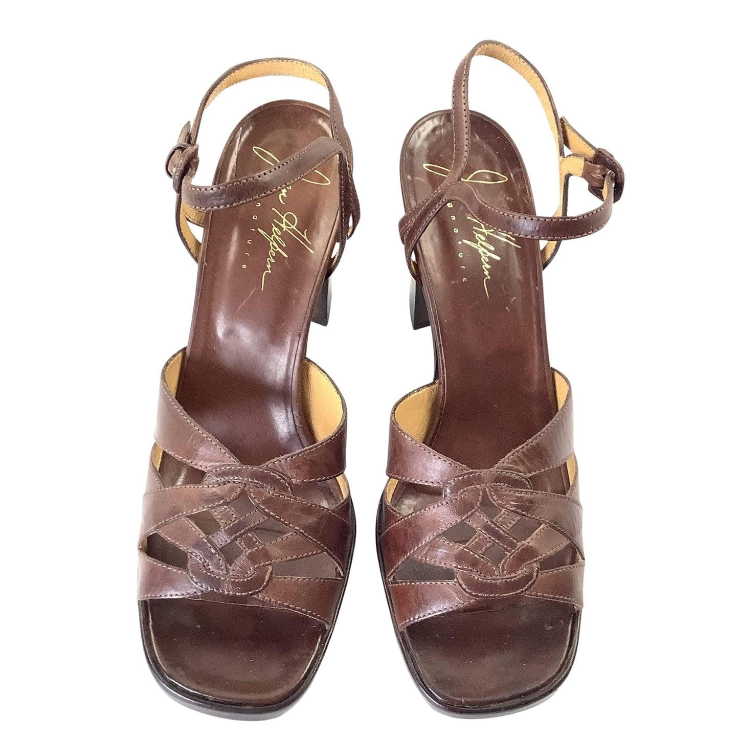 1990s Boho Strappy Heels 8 / Brown / Vintage 1990s