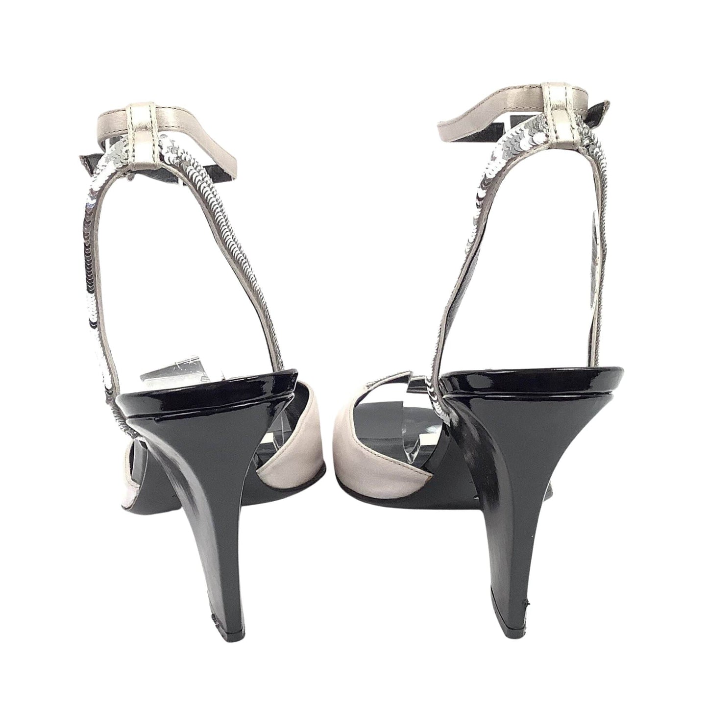 1990s Designer Silver Heels 8.5 / Silver / Vintage 1990s