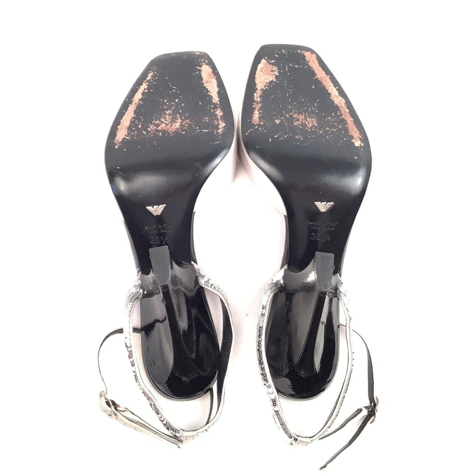 1990s Designer Silver Heels 8.5 / Silver / Vintage 1990s