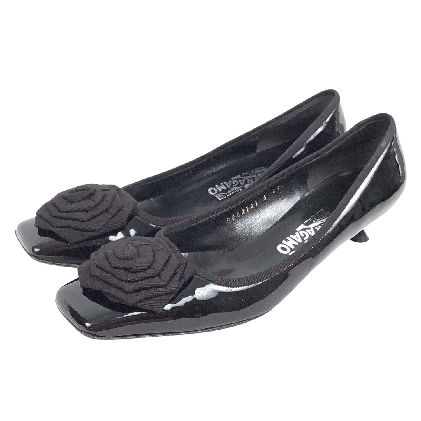 1990s Ferragamo Heels 8.5 / Black / Vintage 1990s