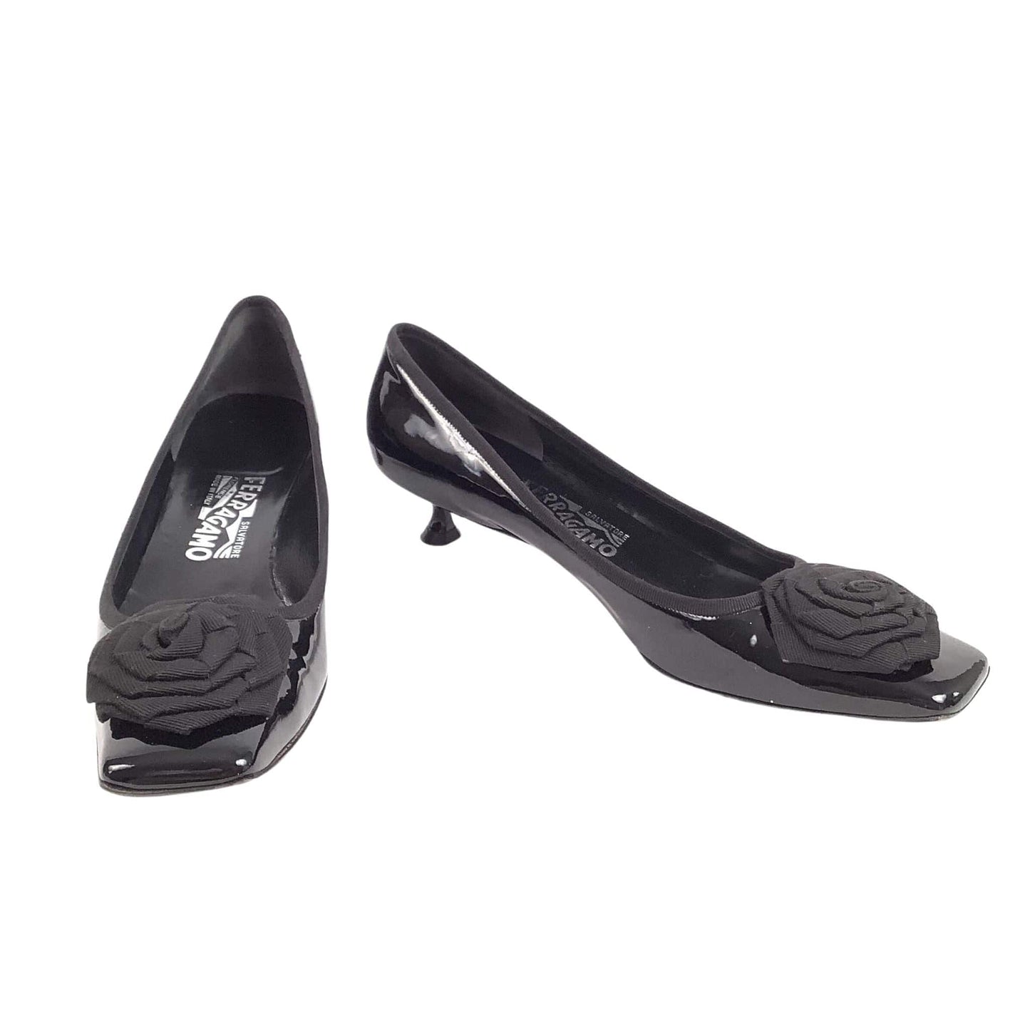 1990s Ferragamo Heels 8.5 / Black / Vintage 1990s