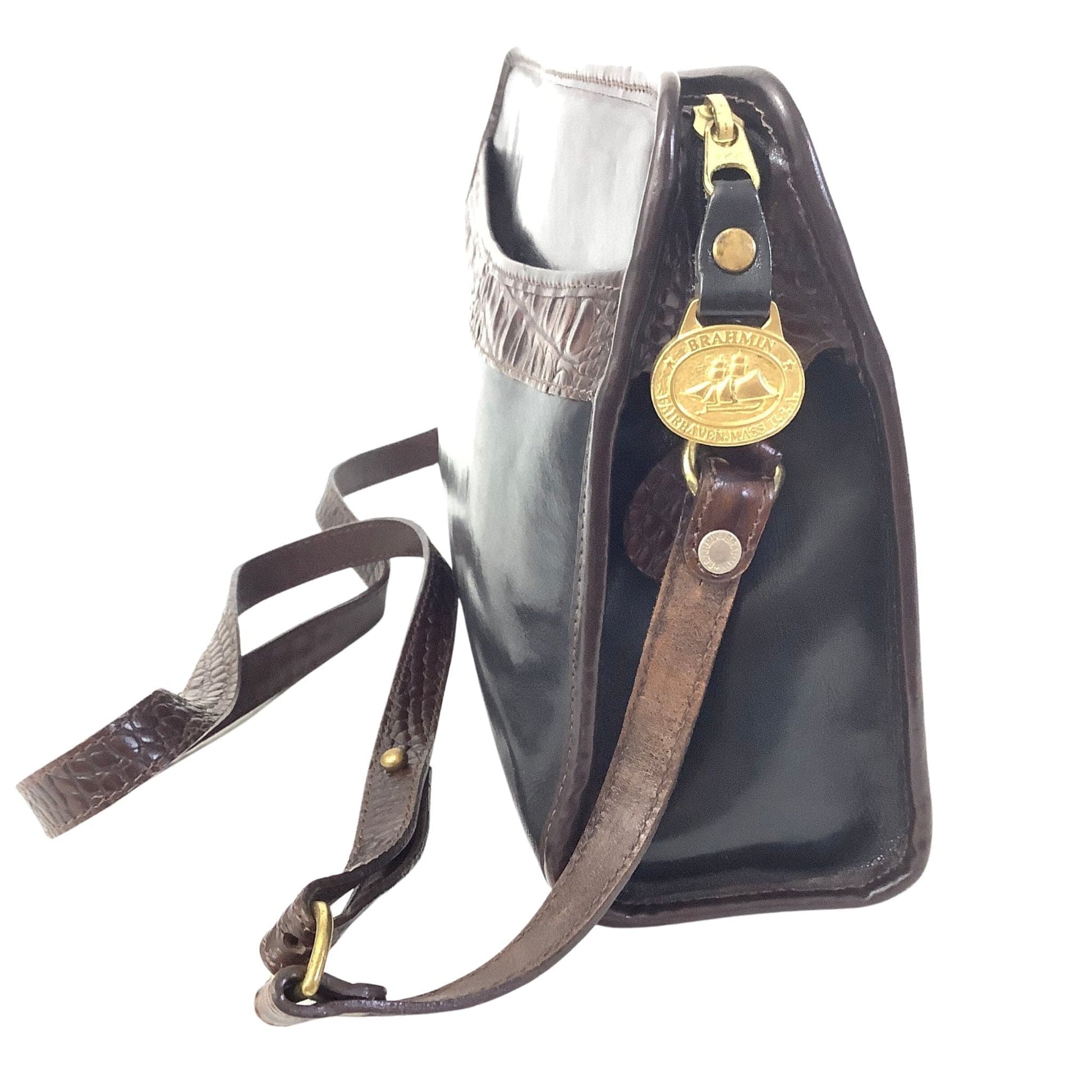 Vintage Brahmin Bag - shoulder straps can be held - Depop