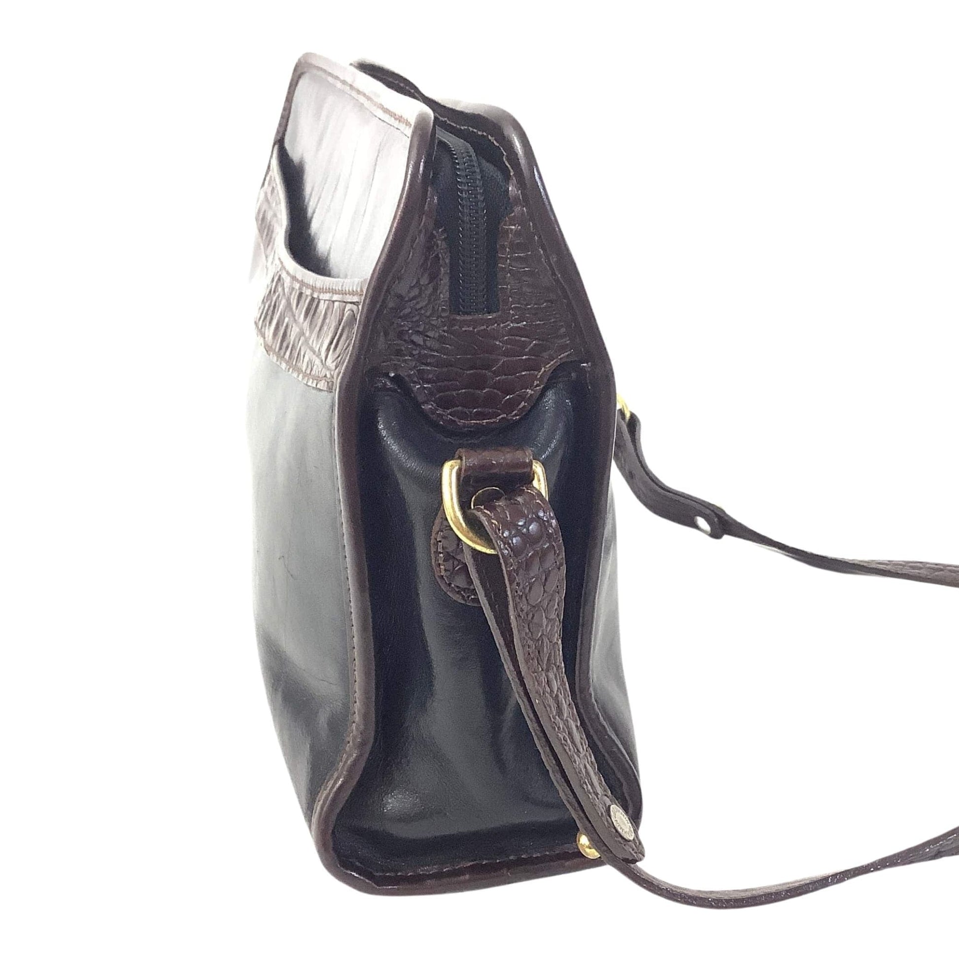Vintage Brahmin Shoulder Bag Purse W/ 2 Handles Black Smooth -  Denmark