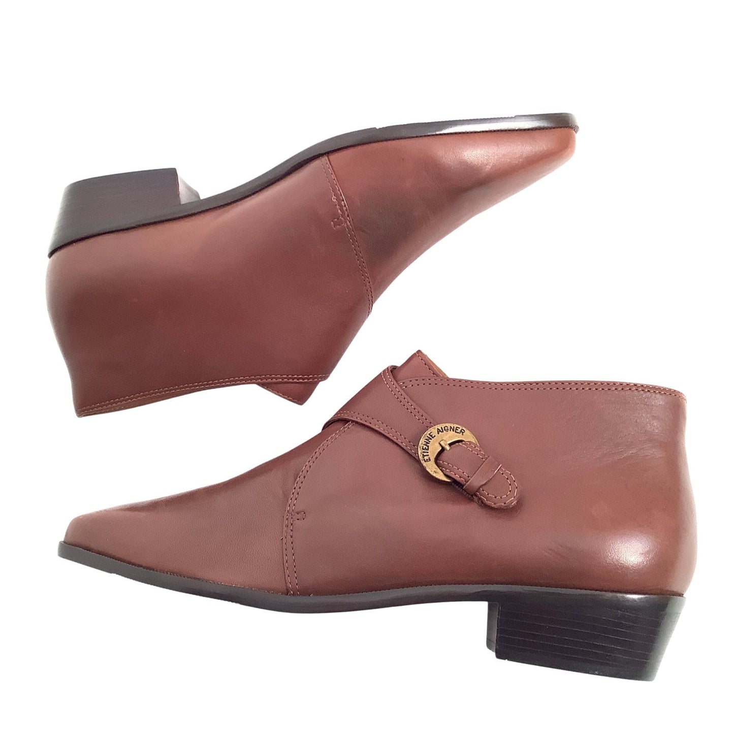1990s Vintage Monk Strap Boots 7.5 / Brown / Vintage 1990s