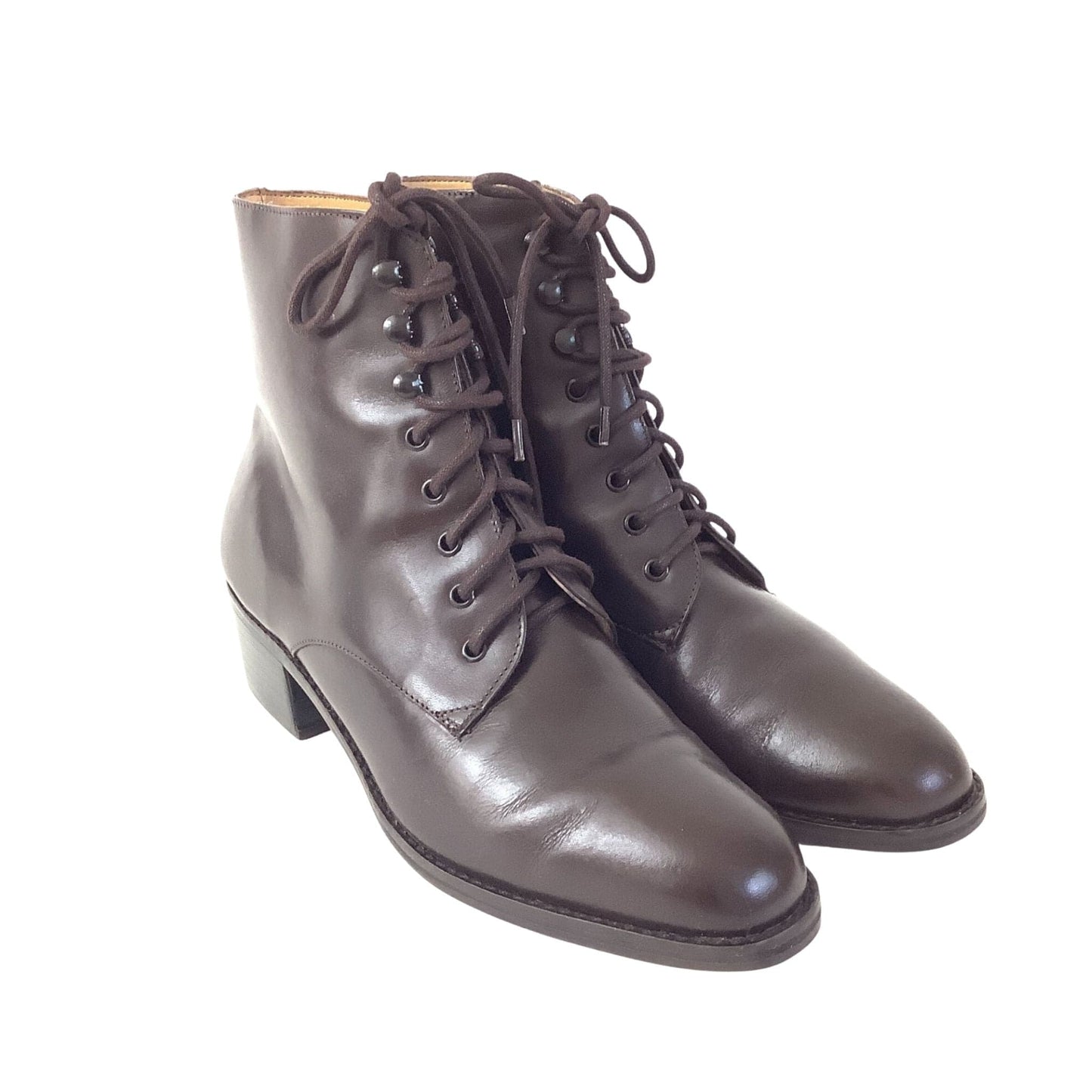 '80s Laced Ankle Boots 7 / Brown / Vintage 1980s