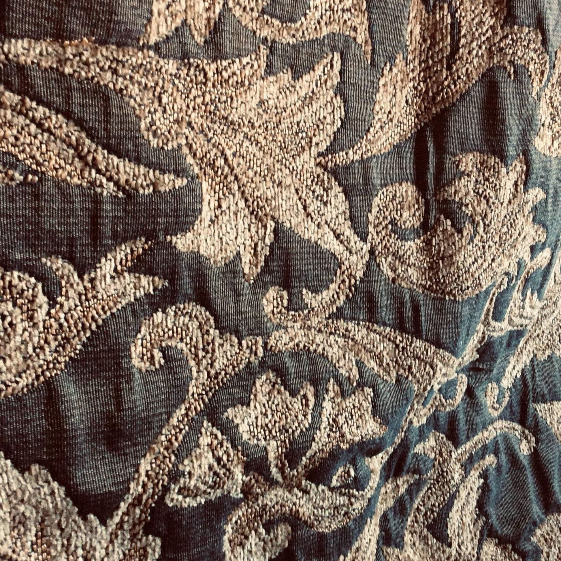 Acanthus Fabric Remnant Multi / Cotton / Vintage 1960s