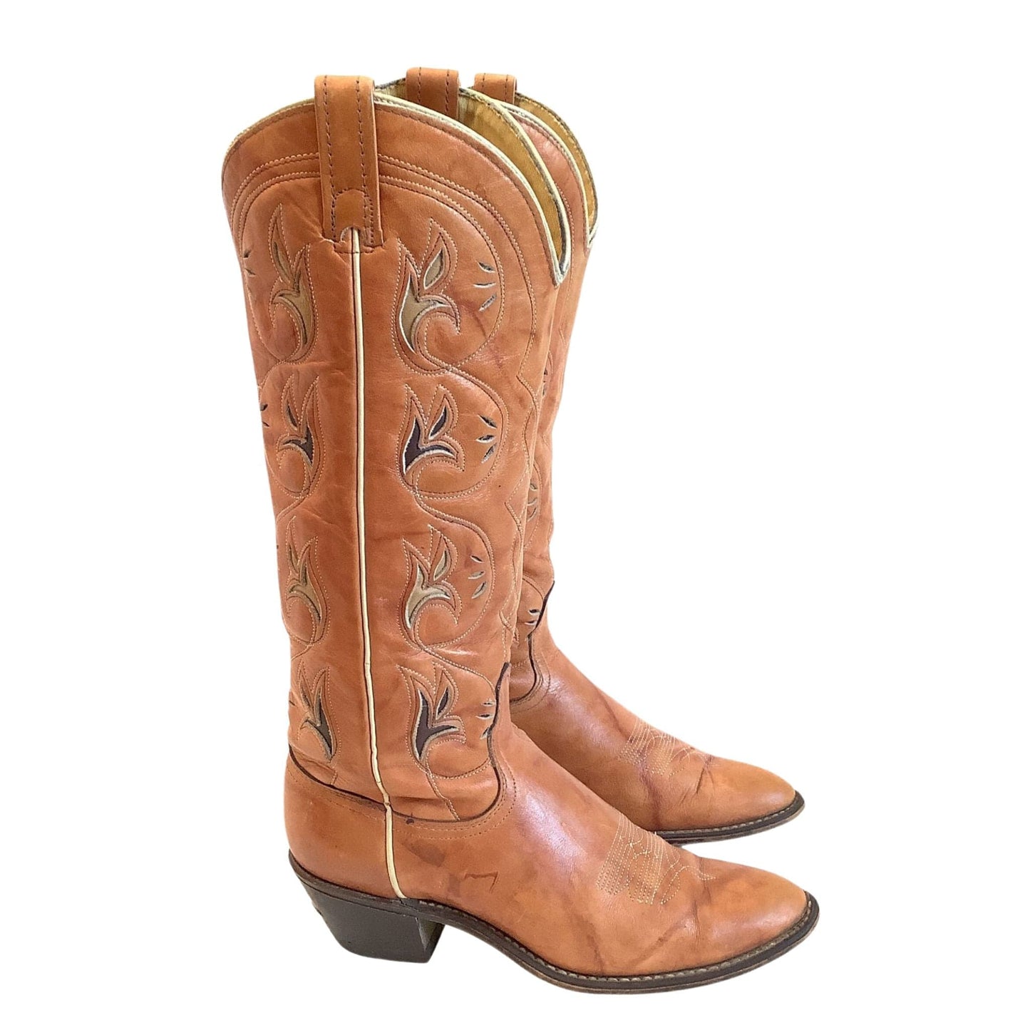 Acme Tall Cowboy Boots 7 W / Tan / Western