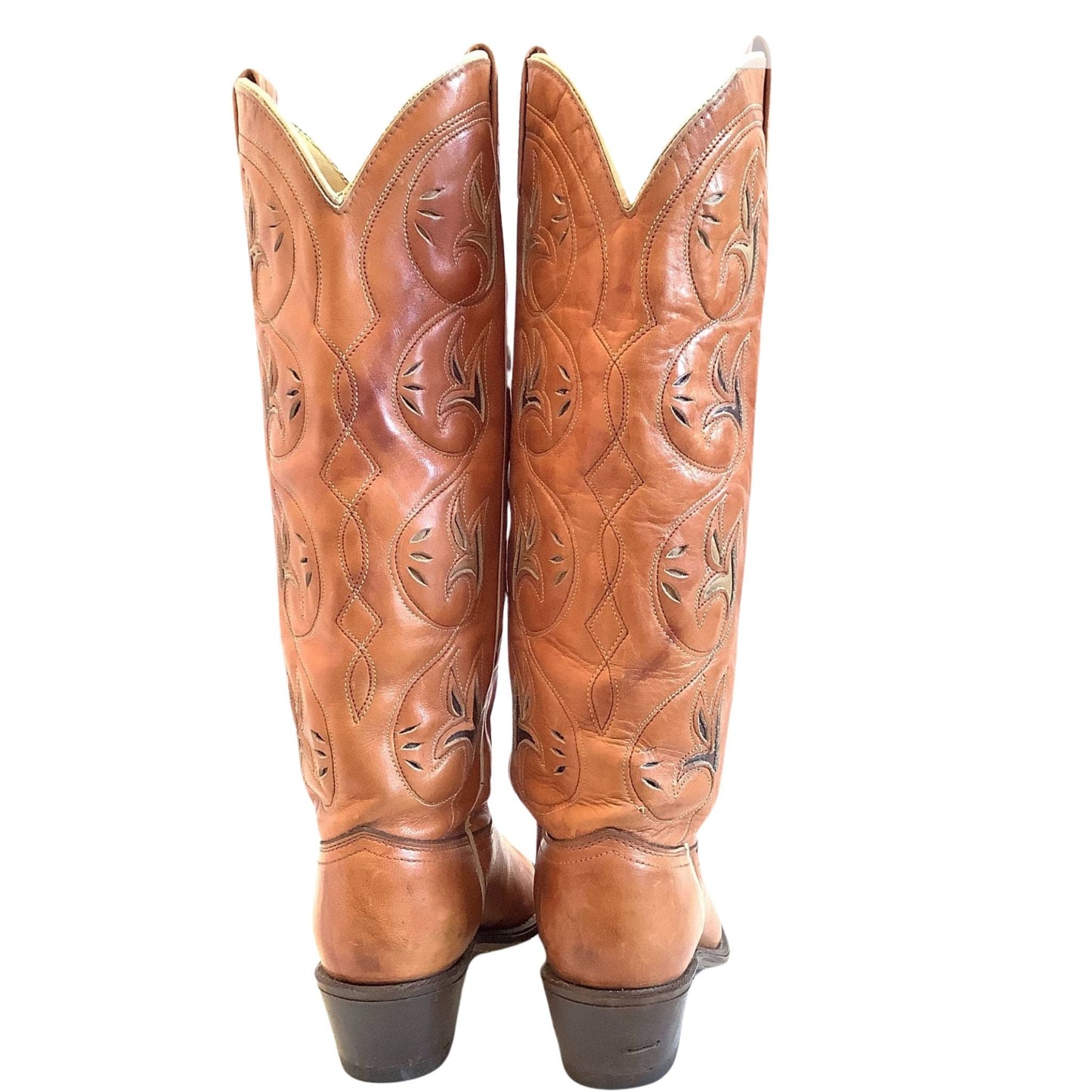 Acme Tall Cowboy Boots 7 W / Tan / Western