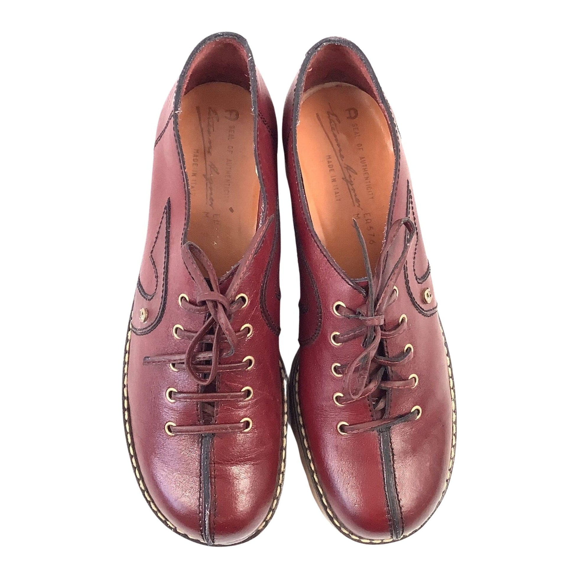 Aigner Bowling Style Shoes 9 / Burgundy / Vintage 1970s