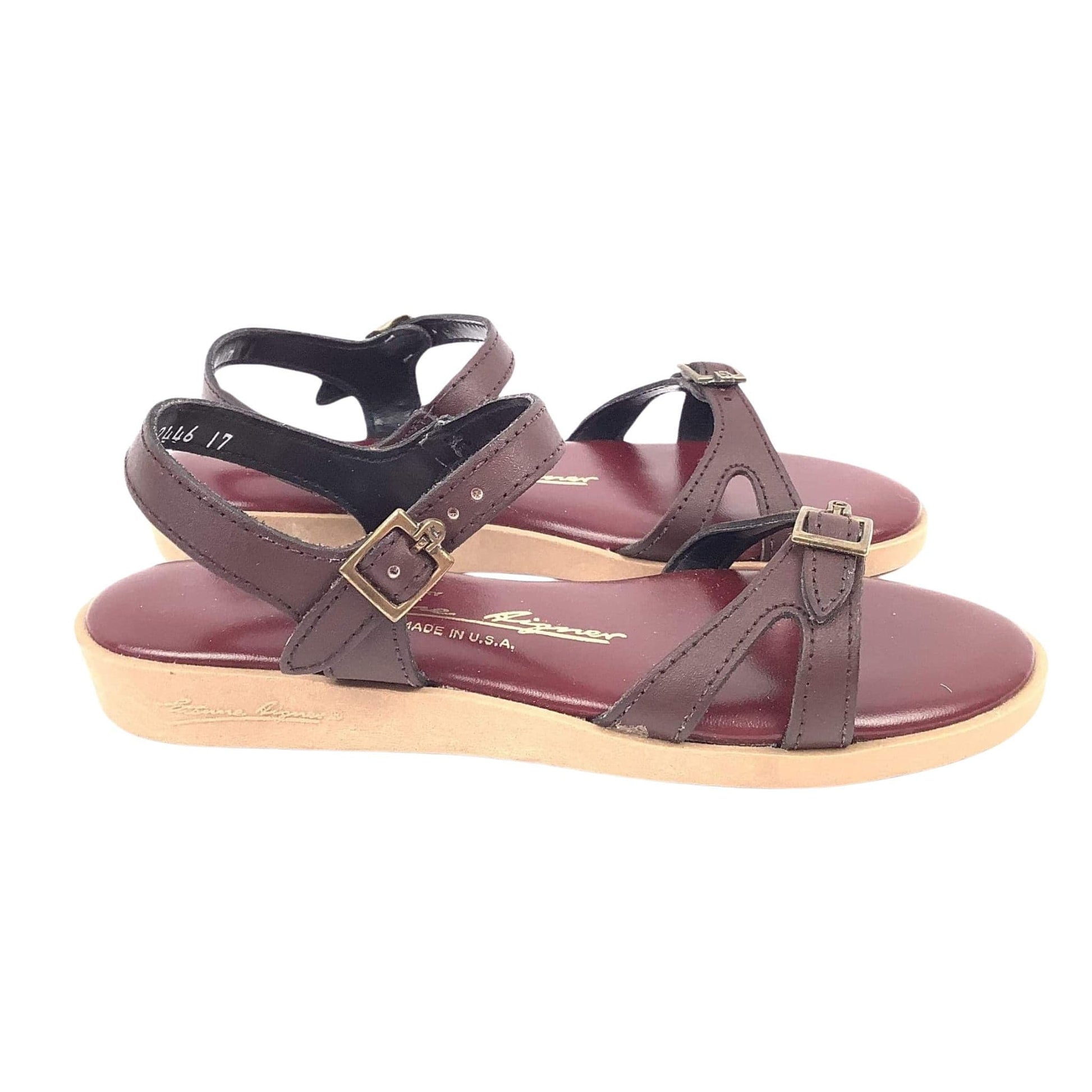 Aigner Flat Strappy Sandals 8 / Leather / Classic