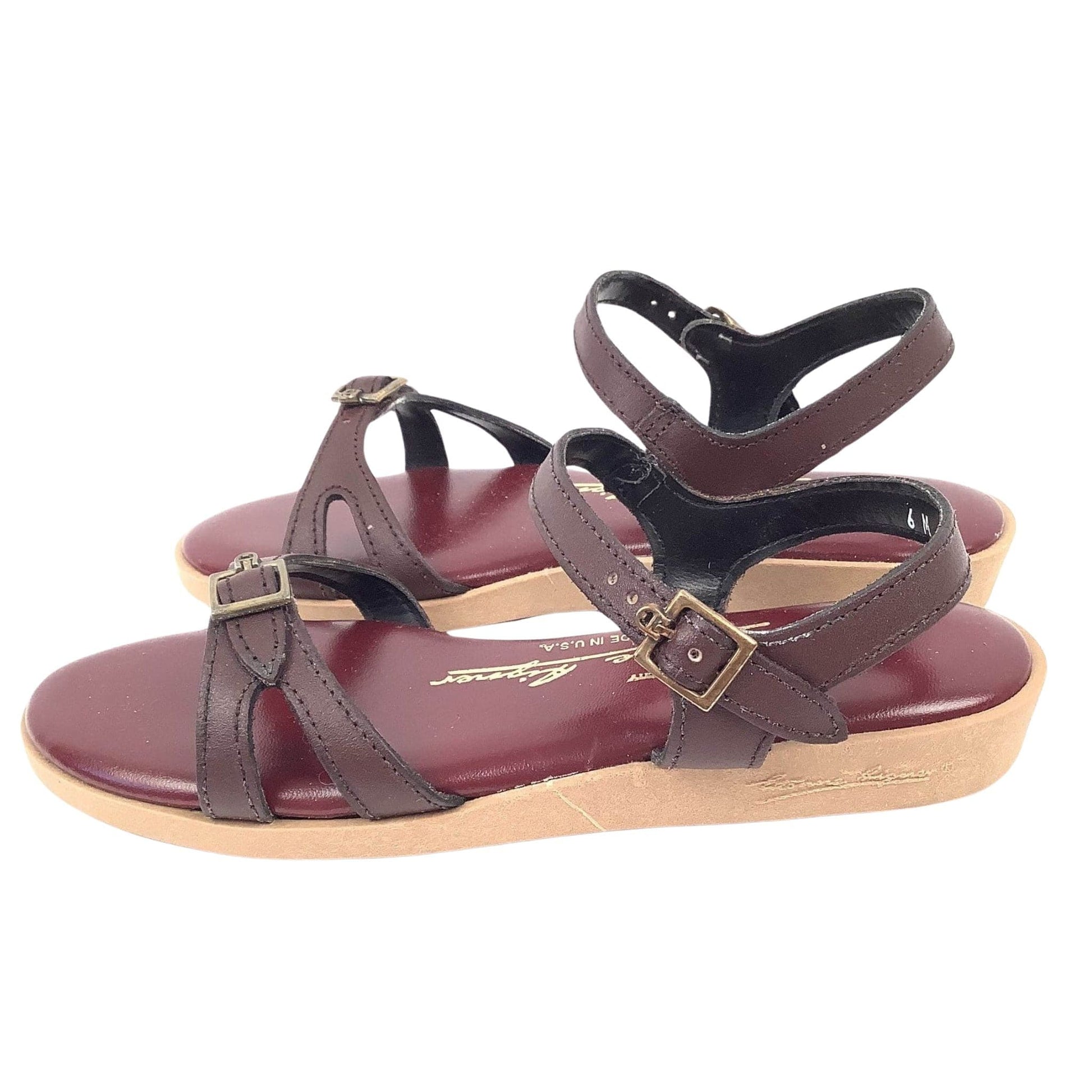 Aigner Flat Strappy Sandals 8 / Leather / Classic