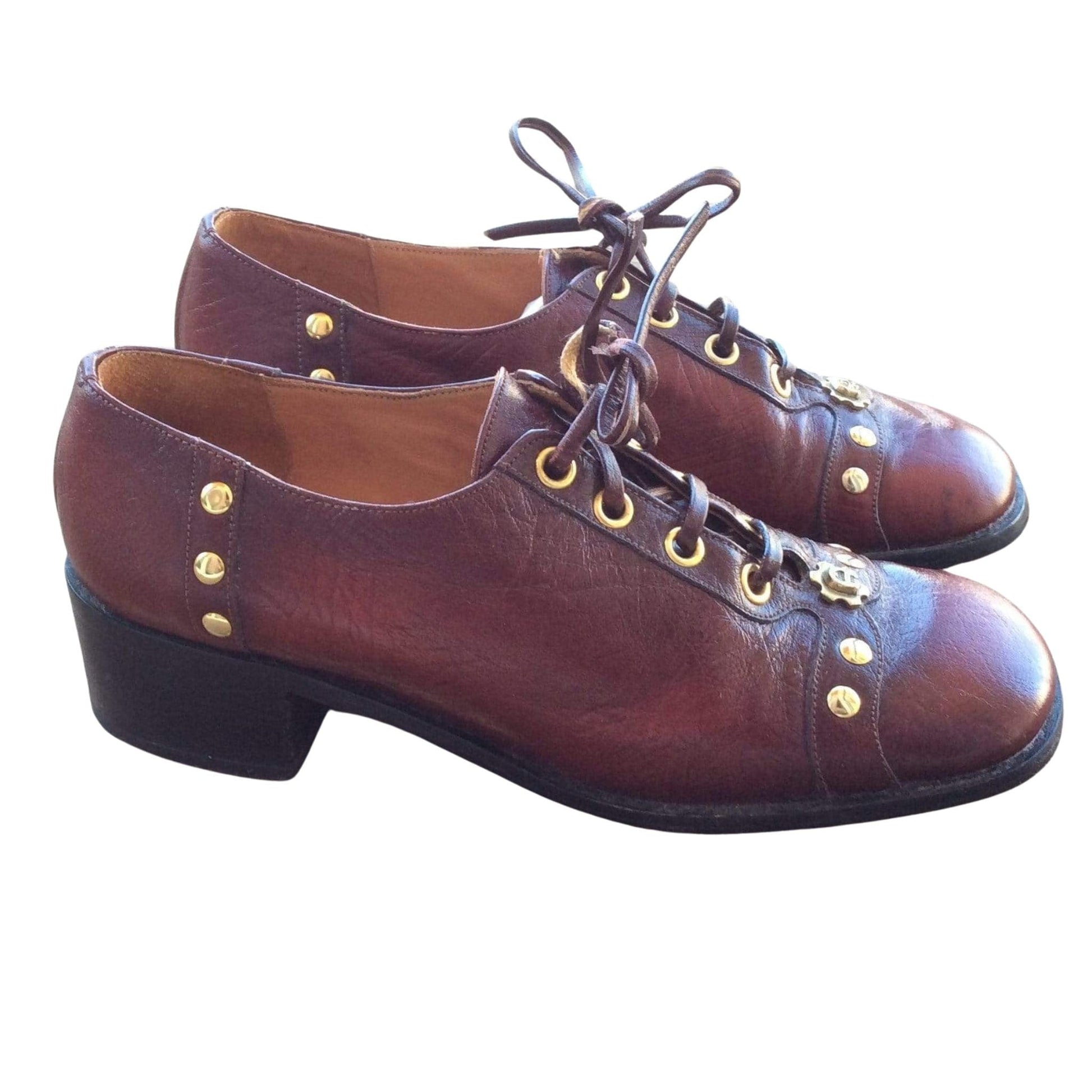 Aigner Studded Oxford Shoes 5.5 / Burgundy / Mod