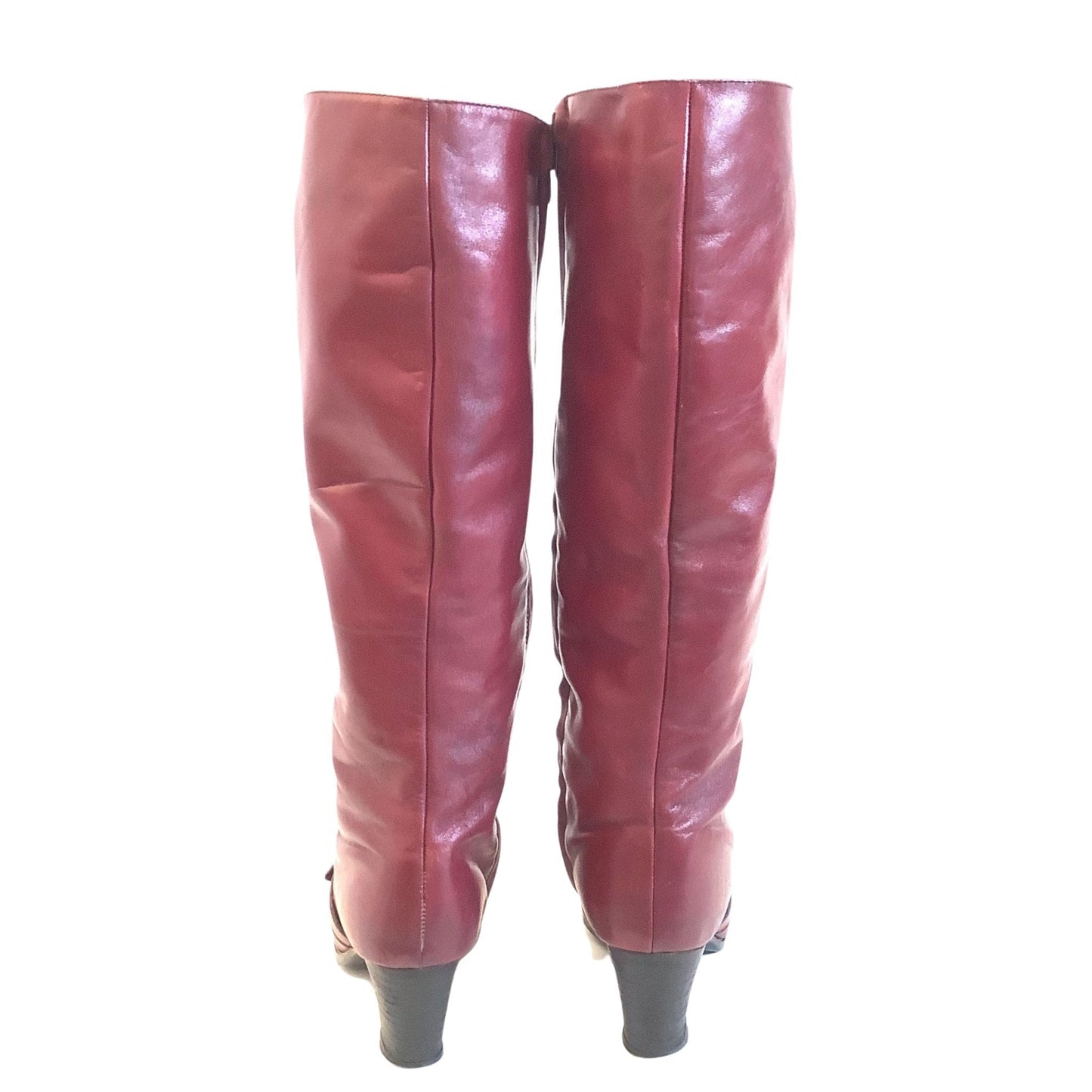 Aigner Tall Leather Boots 8 / Oxblood / Mod