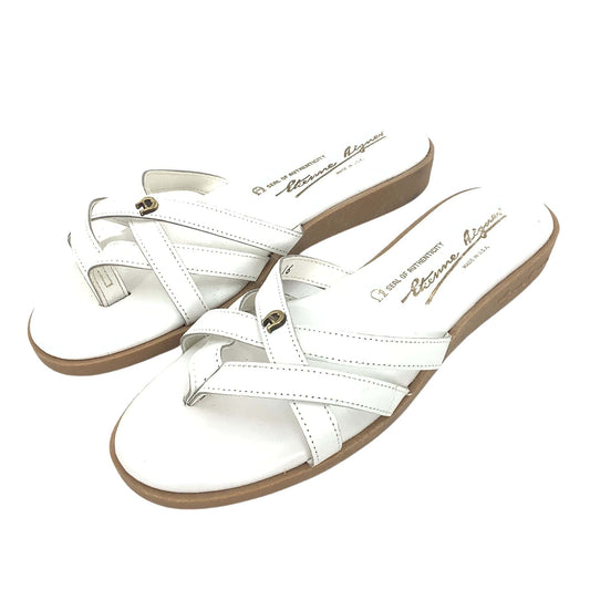 Aigner White Flat Sandals 7 / White / Vintage 1990s