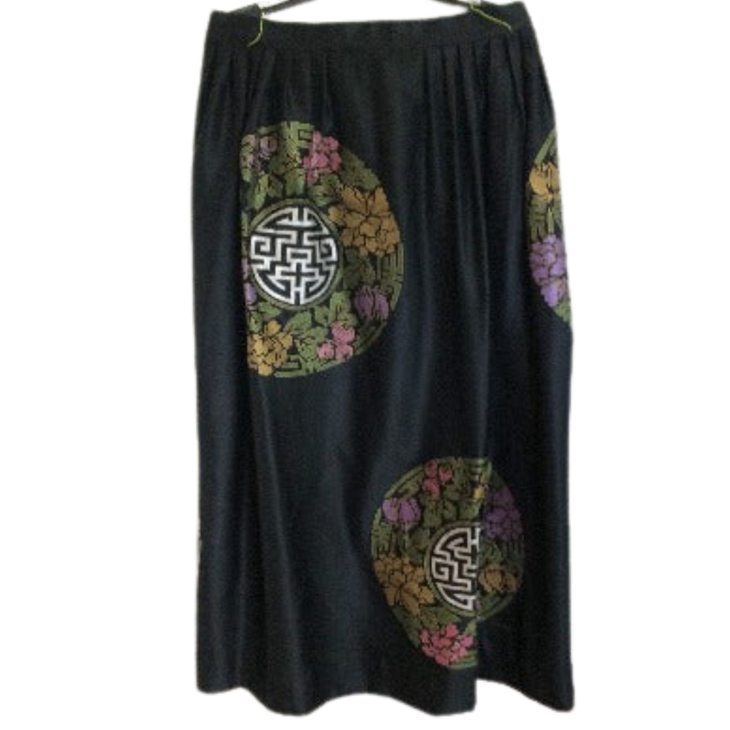 Alfred Shaheen Maxi Skirt Medium / Black / Vintage 1960s