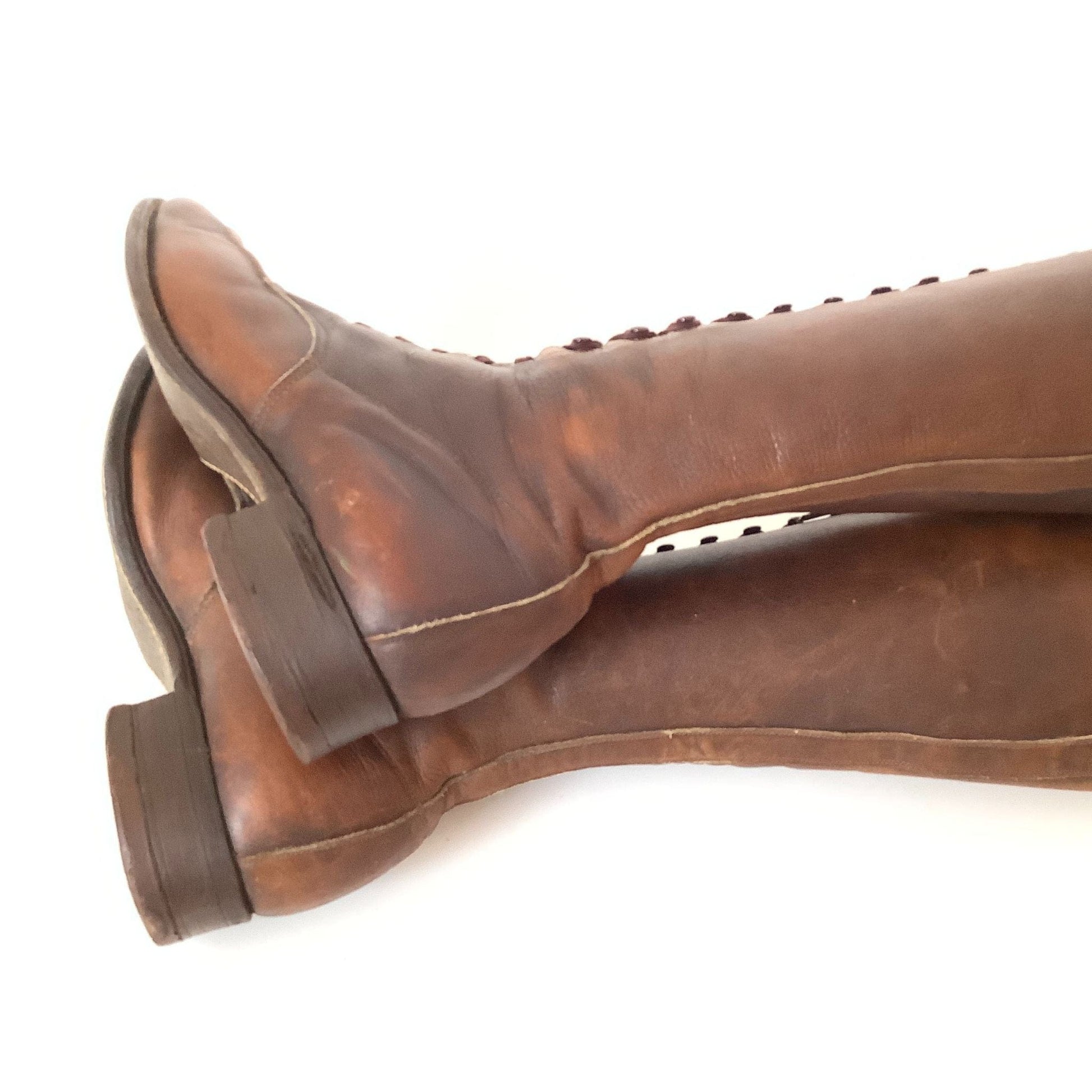 Antique Lace up Boots 7 / Brown / Vintage 1920s
