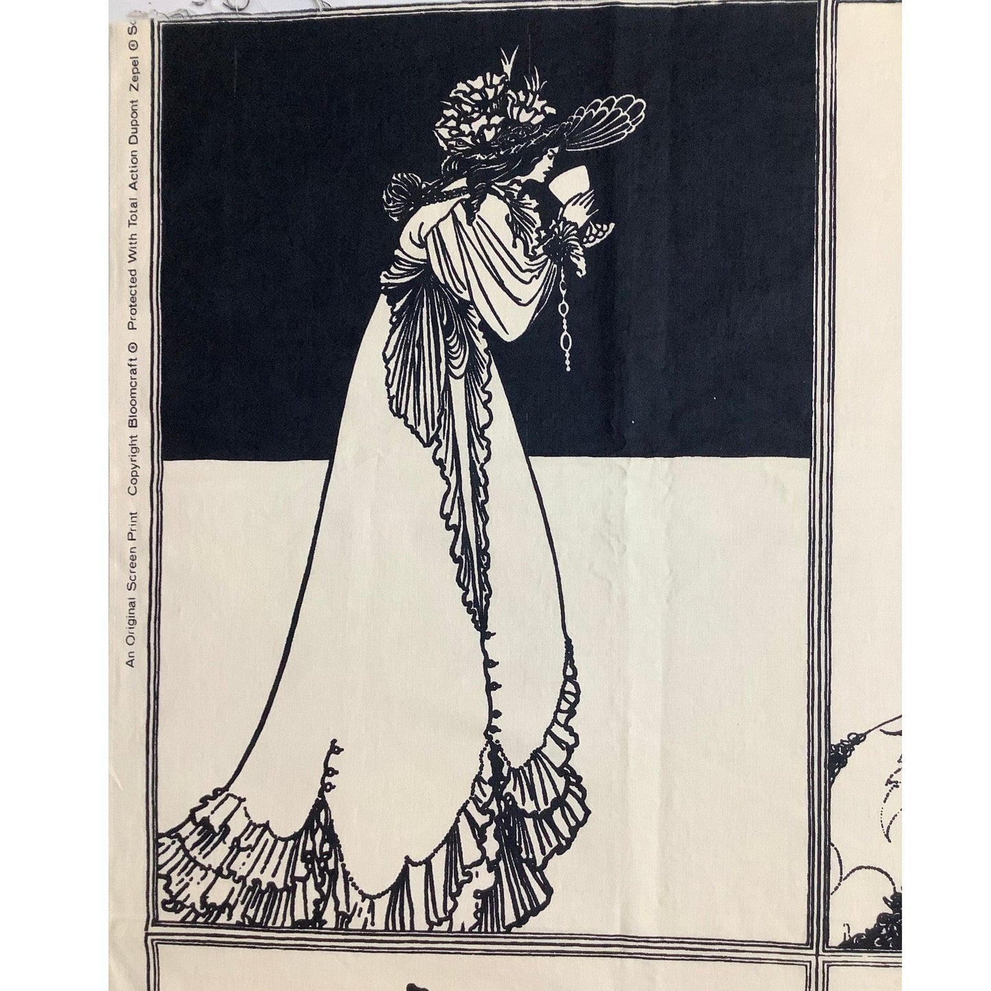 Aubrey Beardsley Art Cotton / B&W / Vintage 1980s