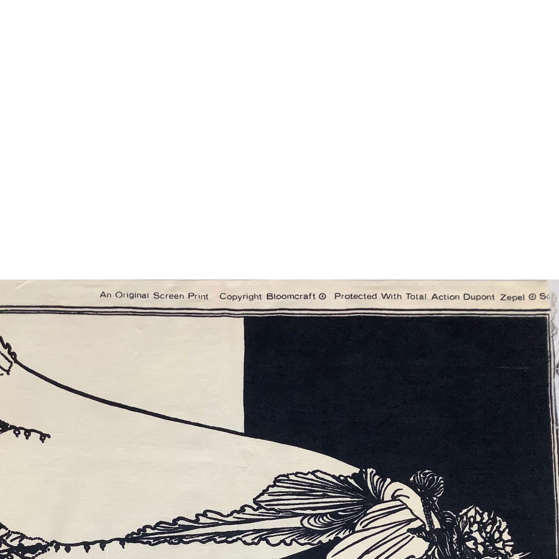 Aubrey Beardsley Art Cotton / B&W / Vintage 1980s