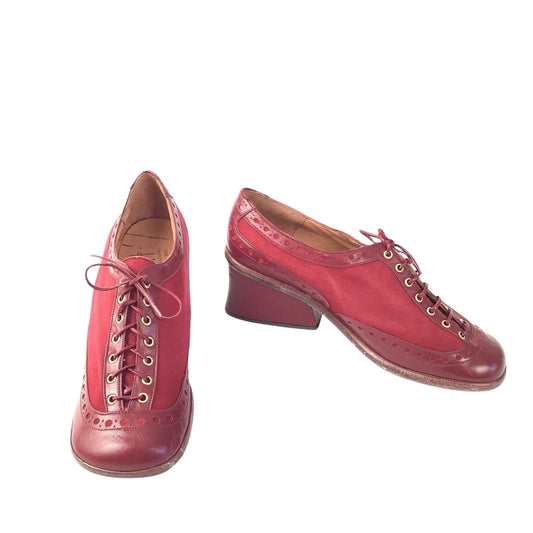 Authentic 1960s Oxfords 7 / Burgundy / Vintage 1960s