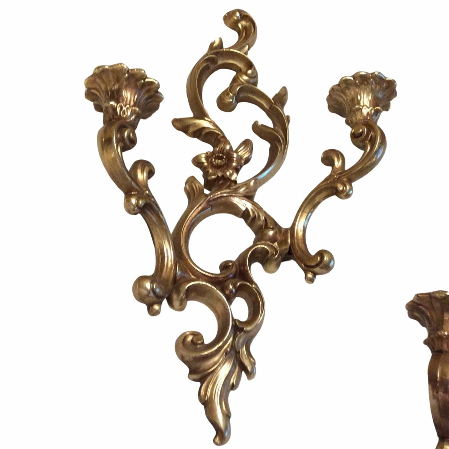 Baroque Candelabra Set Gold / Syroco / Vintage 1980s