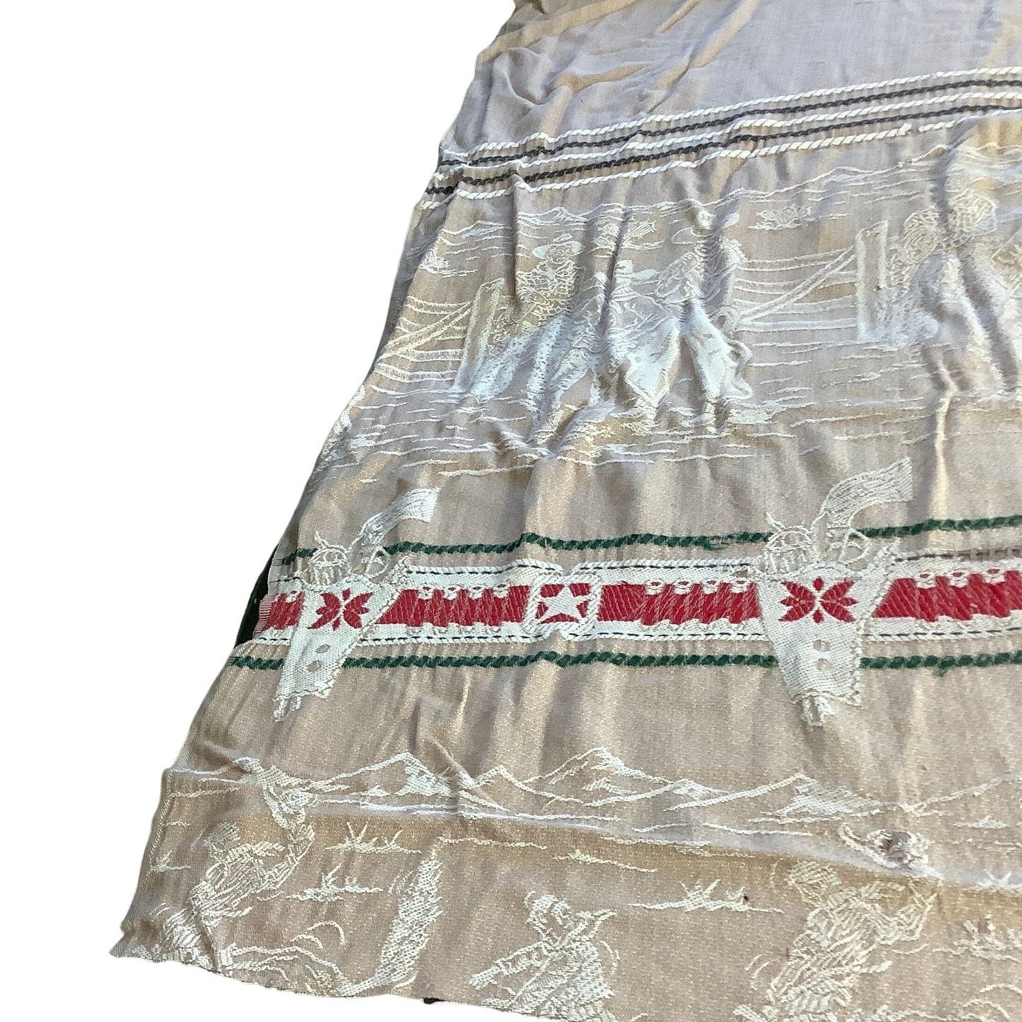 Bates Bedspread Remnants Cotton / Multi / Vintage 1950s