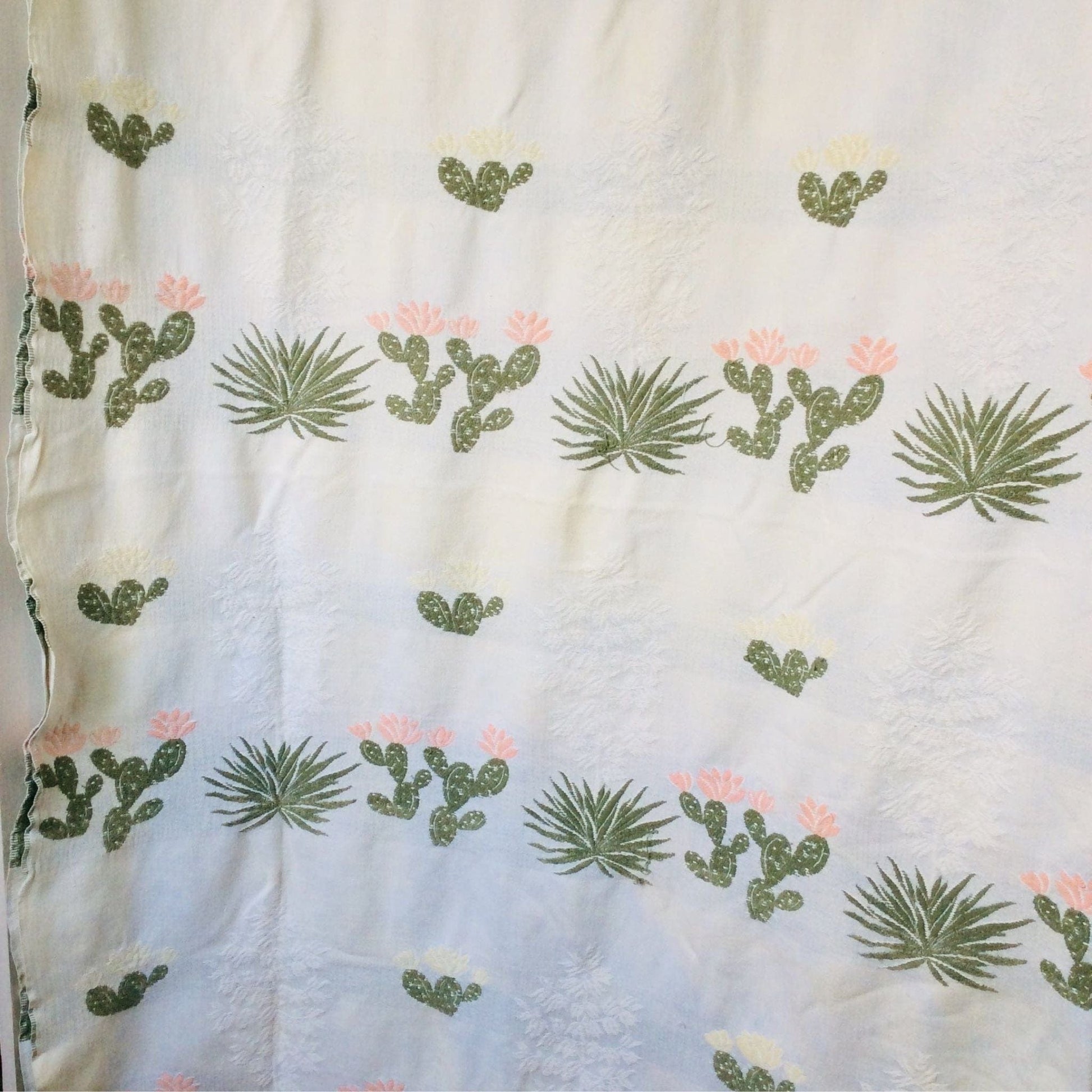 Bates Cactus Bedspread Multi / Cotton / Vintage 1950s
