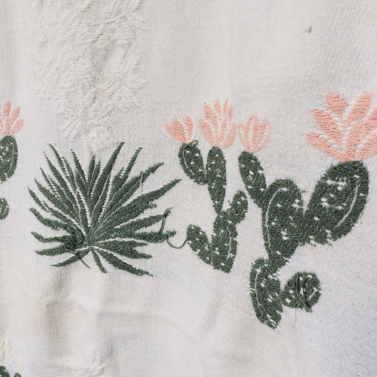 Bates Cactus Bedspread Multi / Cotton / Vintage 1950s