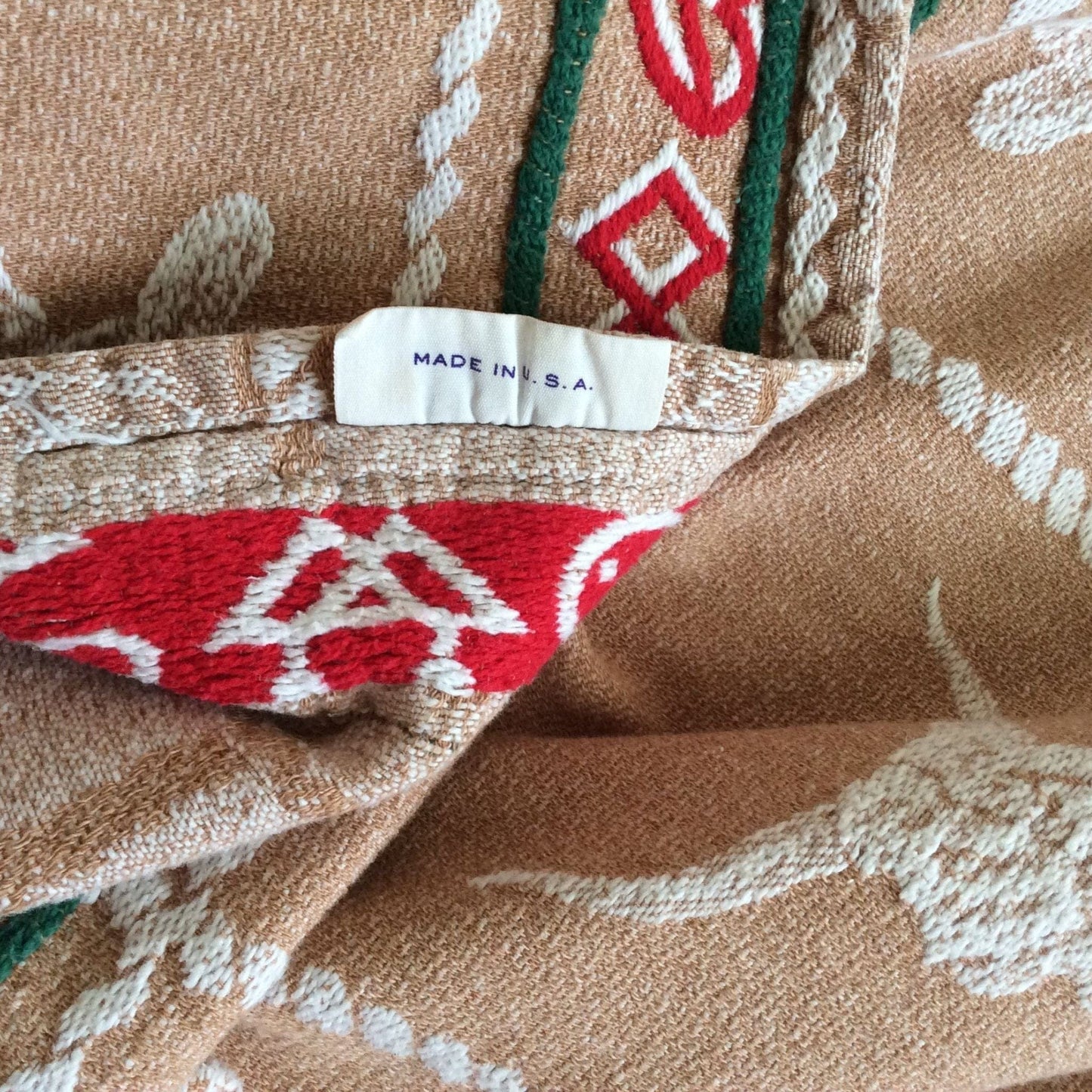 Bates Longhorn Bedspread Multi / Cotton / Vintage 1950s