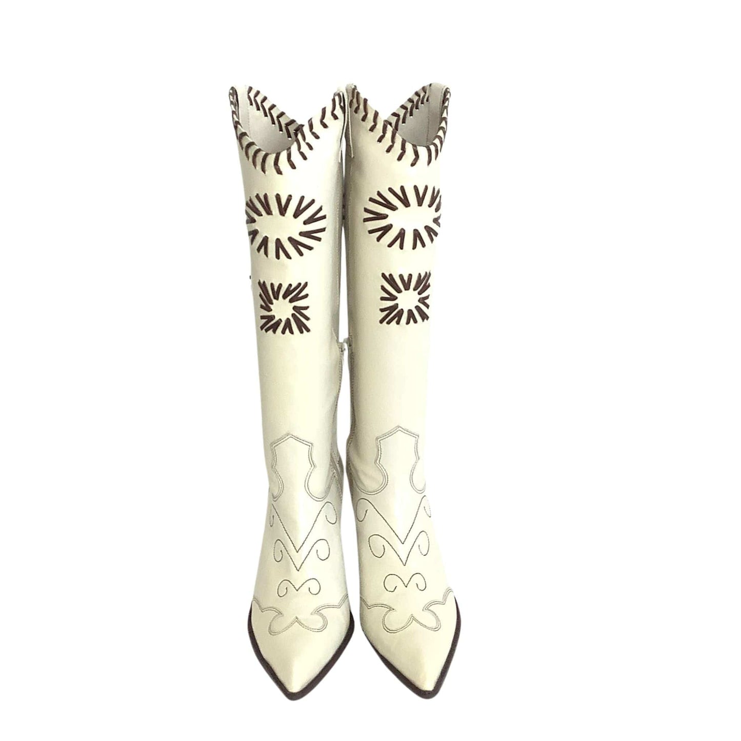 BCBG Beige Western Boots 7.5 / Beige / Y2K - Now