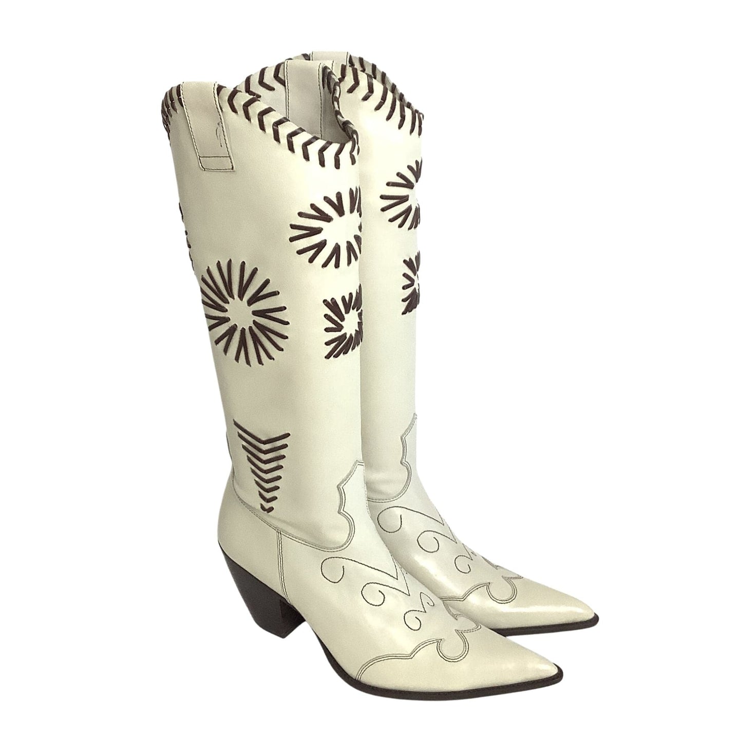 BCBG Beige Western Boots 7.5 / Beige / Y2K - Now