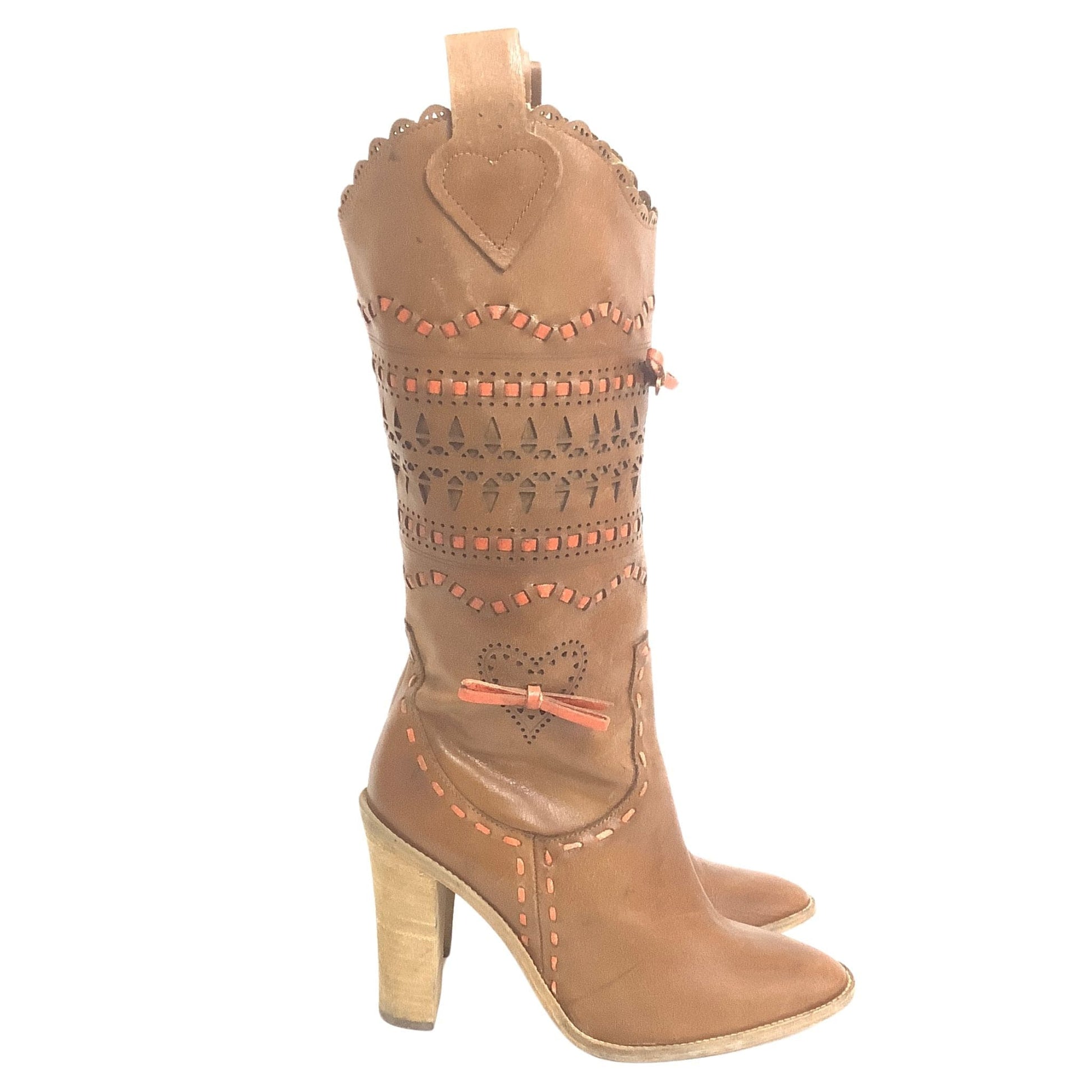 BCBG Girly Bohemian Boots 8 / Tan / Y2K - Now