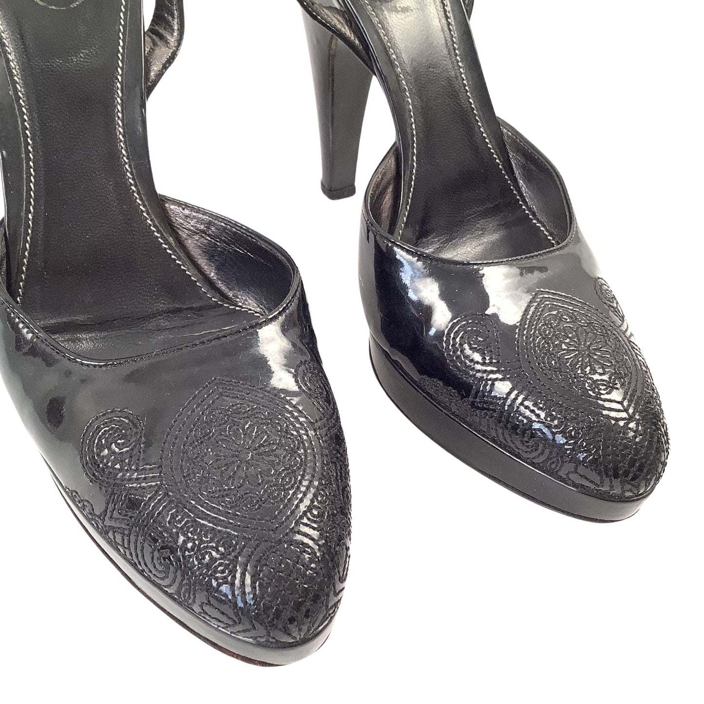 Black Prada Heels 9.5 / Black / Vintage 1990s