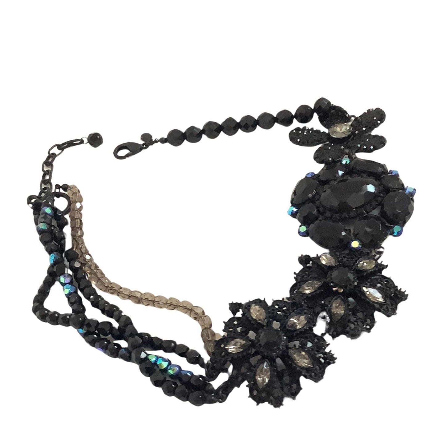 Black Rhinestone Necklace Black / Metal / Y2K - Now