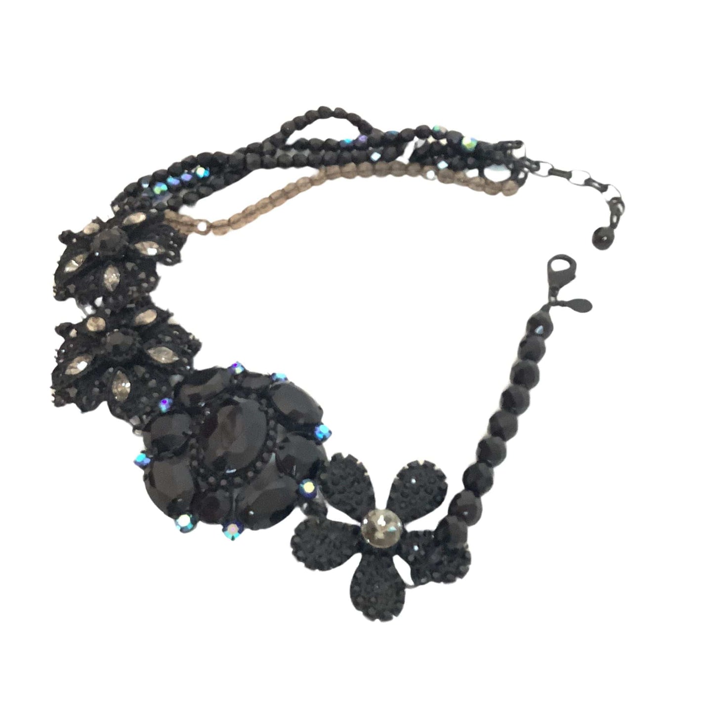 Black Rhinestone Necklace Black / Metal / Y2K - Now