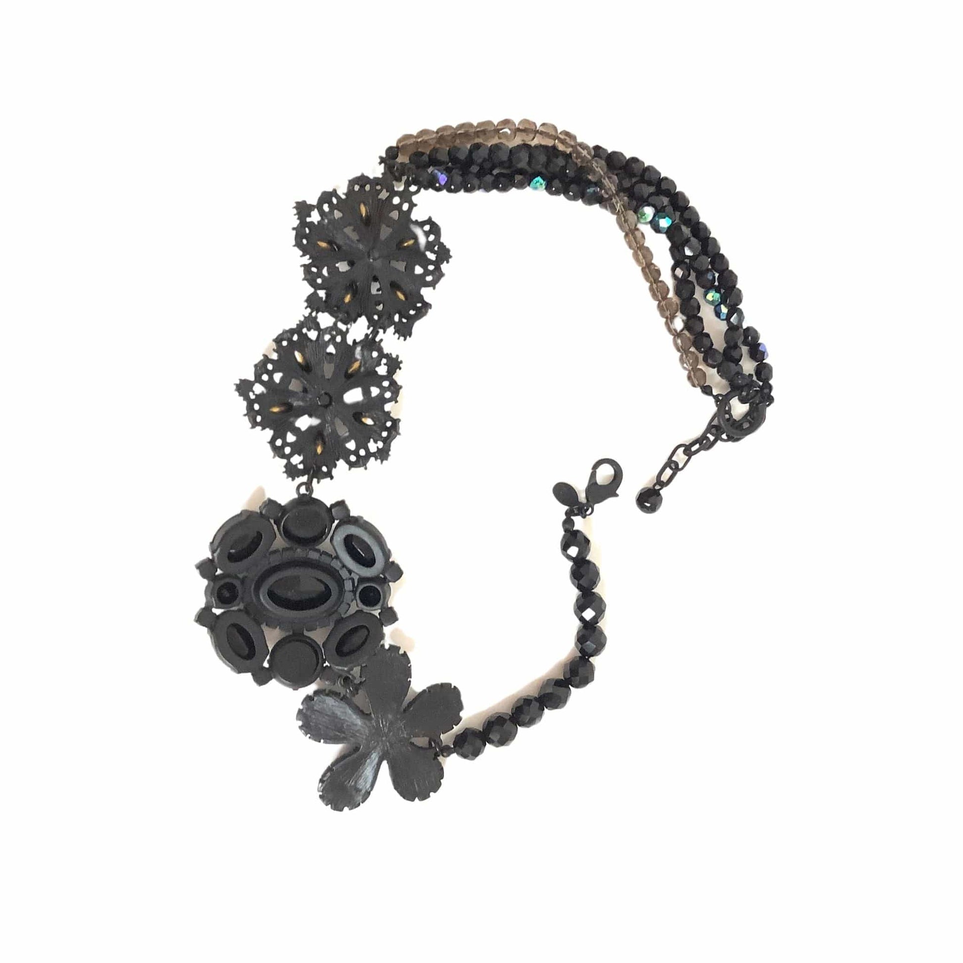 Black Rhinestone Necklace Black / Metal / Y2K - Now
