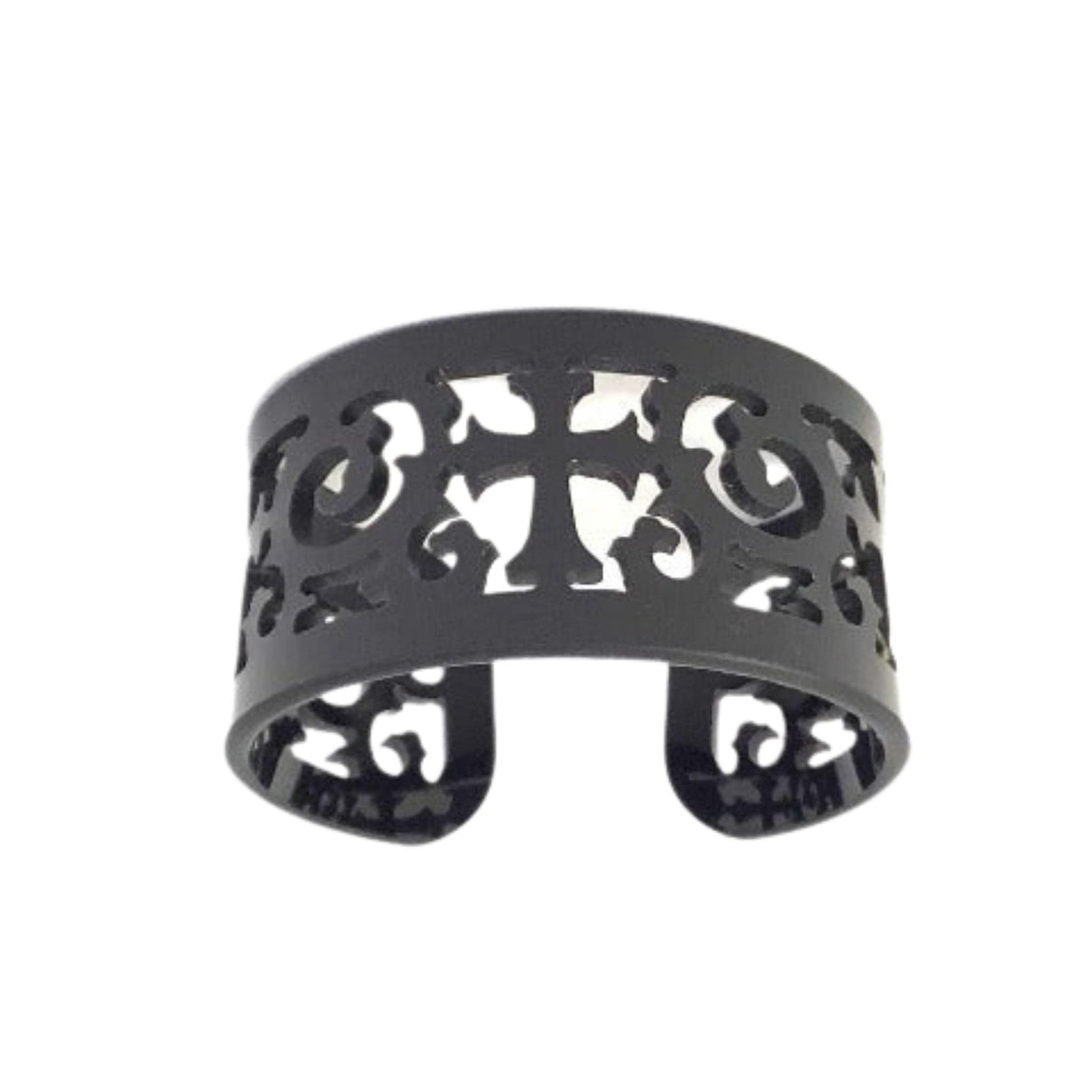 Black Scroll Cuff Bracelet Black / Plastic / Y2K - Now