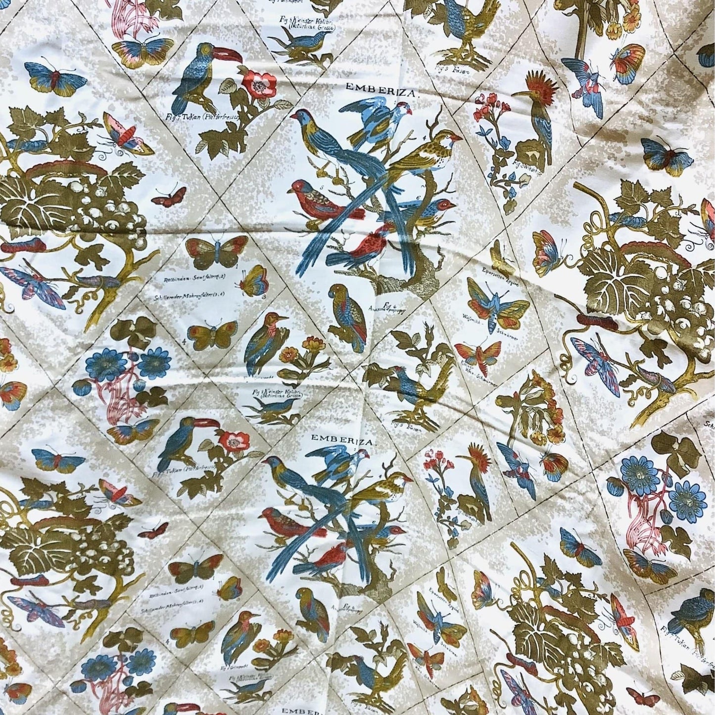 Botanical Cotton Fabric Multi / Cotton / Vintage 1950s