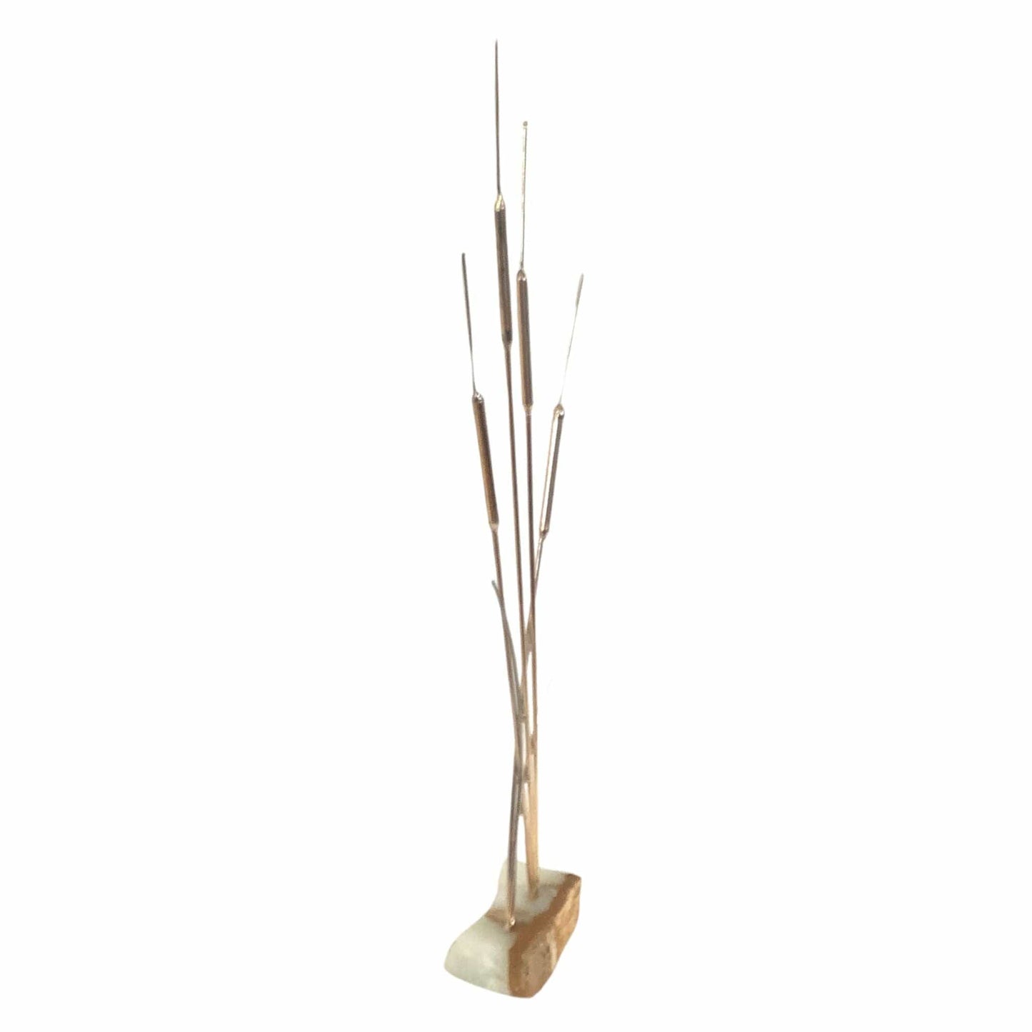 Brass Sculpture 1950s Brass / Brass / Cattails