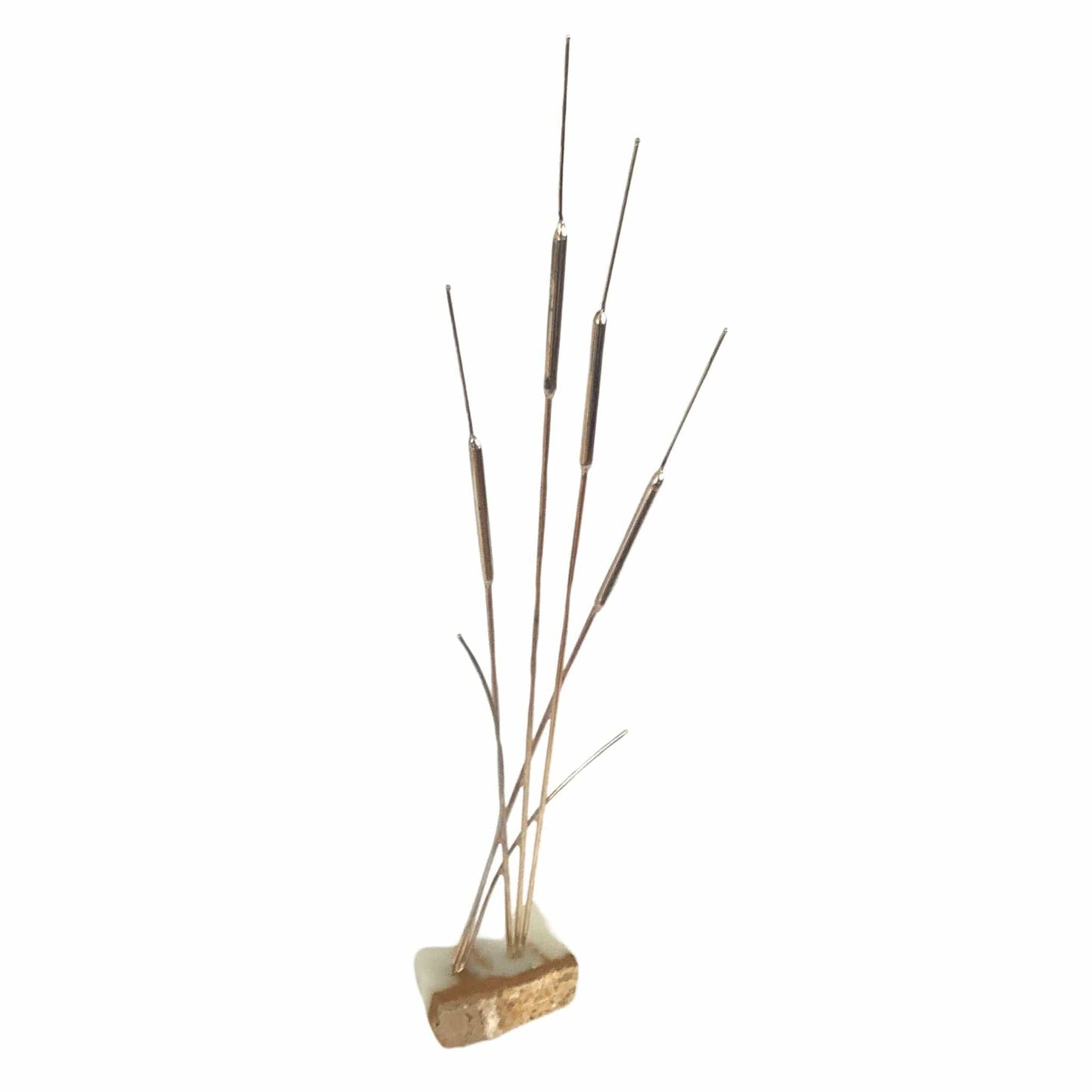 Brass Sculpture 1950s Brass / Brass / Cattails