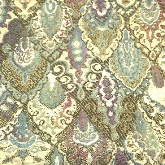 Brocade Fabric Sample Multi / Wool / Vintage 1980s