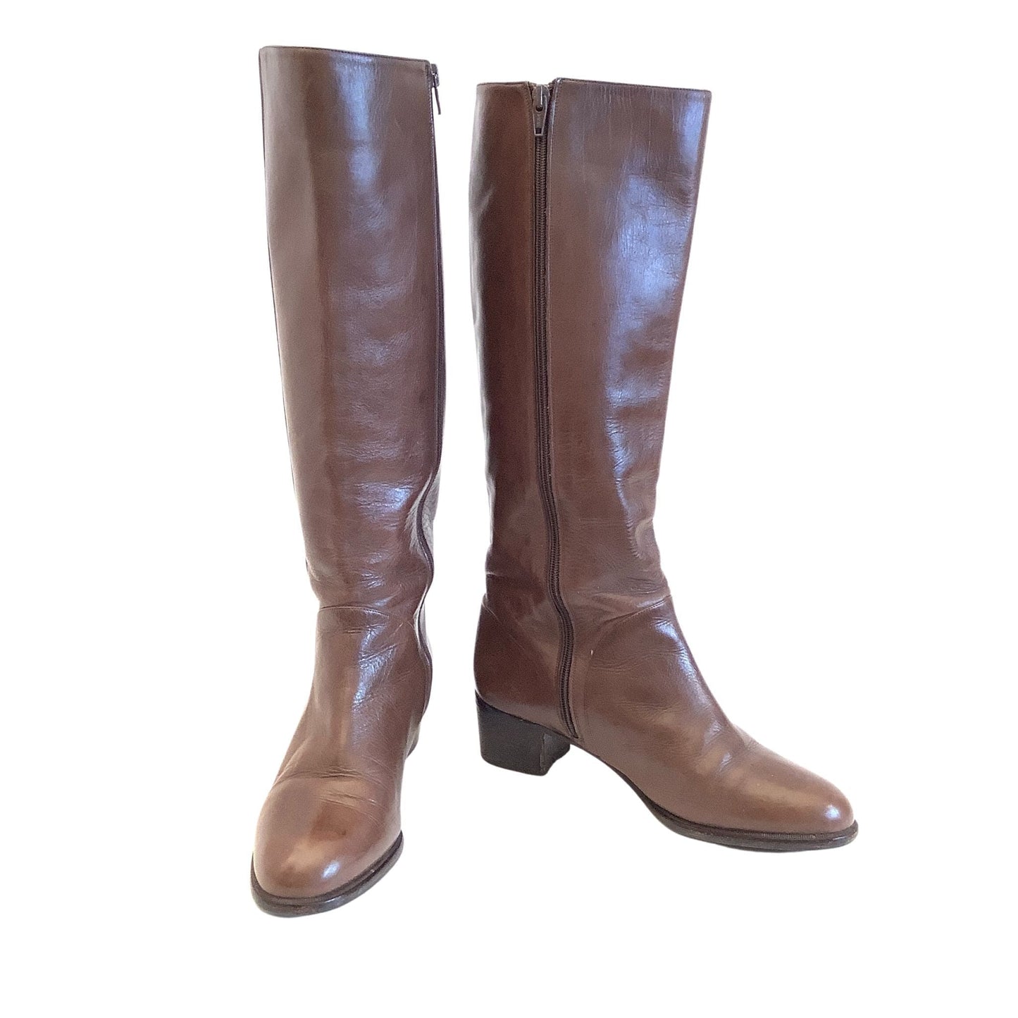 Bruno Magli Equestrian Boots 8 / Brown / Vintage 1980s