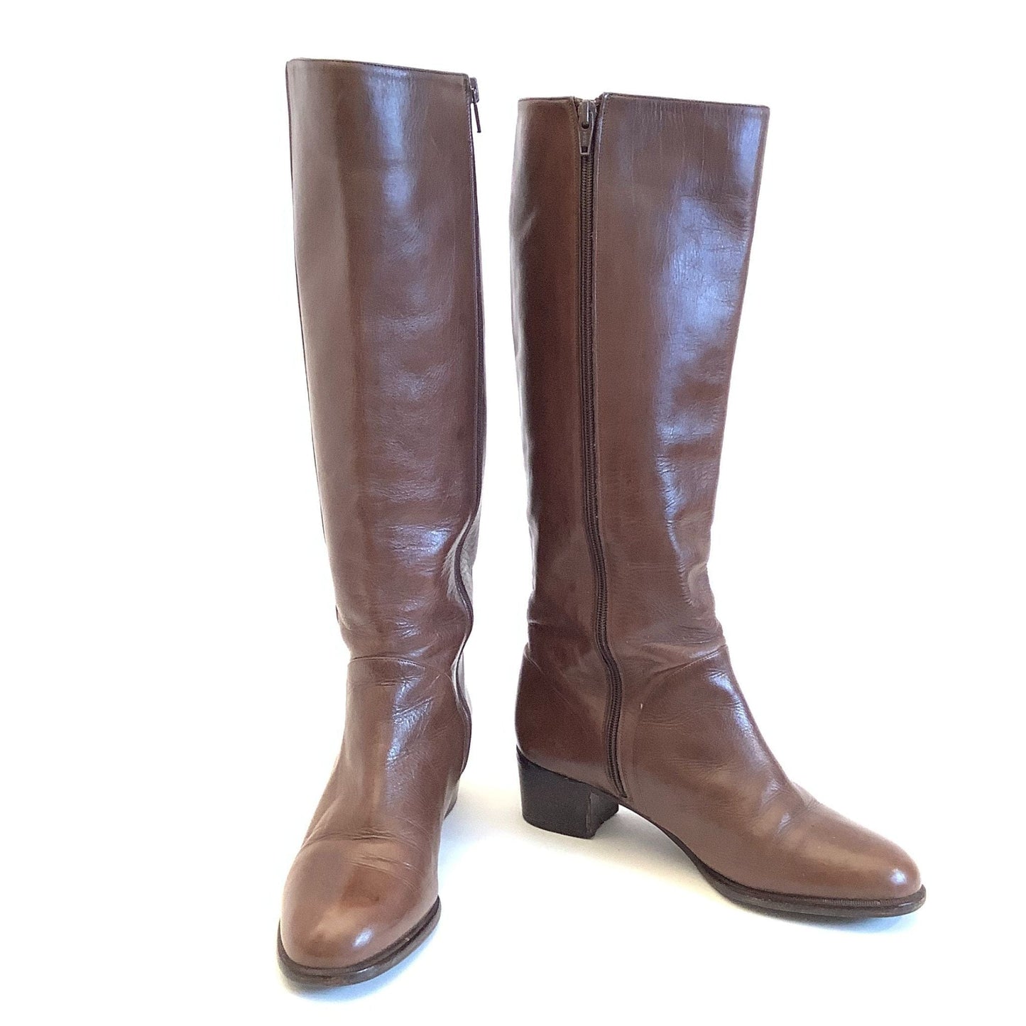 Bruno Magli Equestrian Boots 8 / Brown / Vintage 1980s