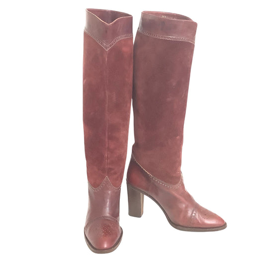 Bruno Magli Vintage Boots 6.5 / Burgundy / Vintage 1980s